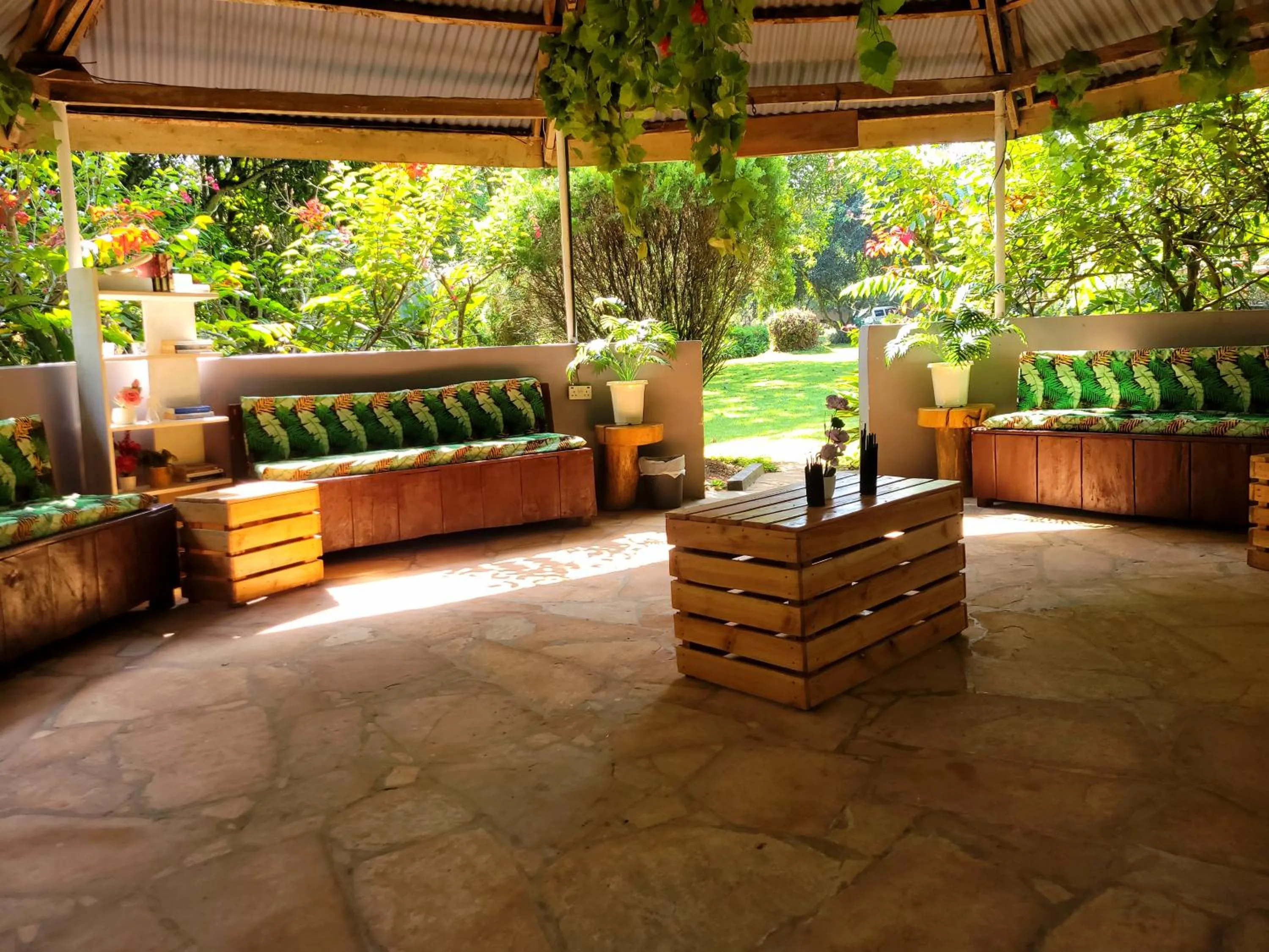 Seating area in Philo Leisure Gardens