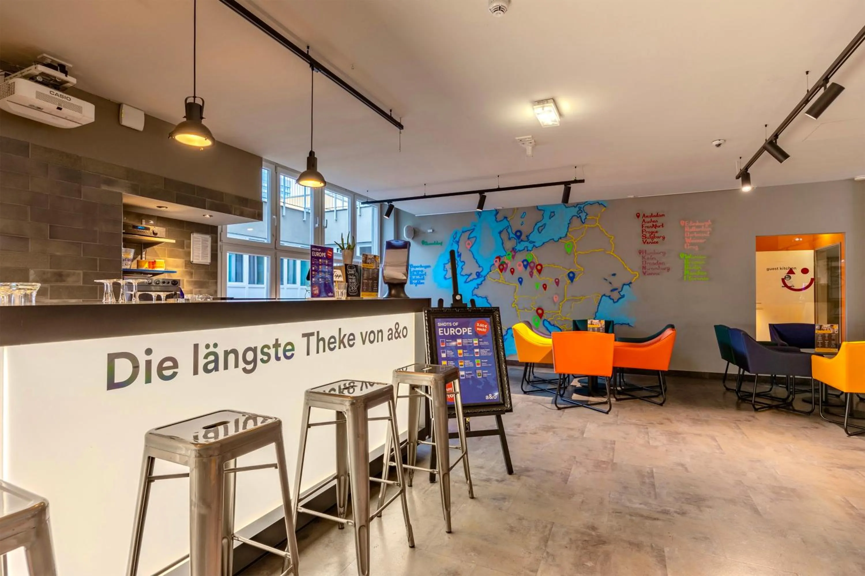 Lobby or reception in a&o Düsseldorf Hauptbahnhof