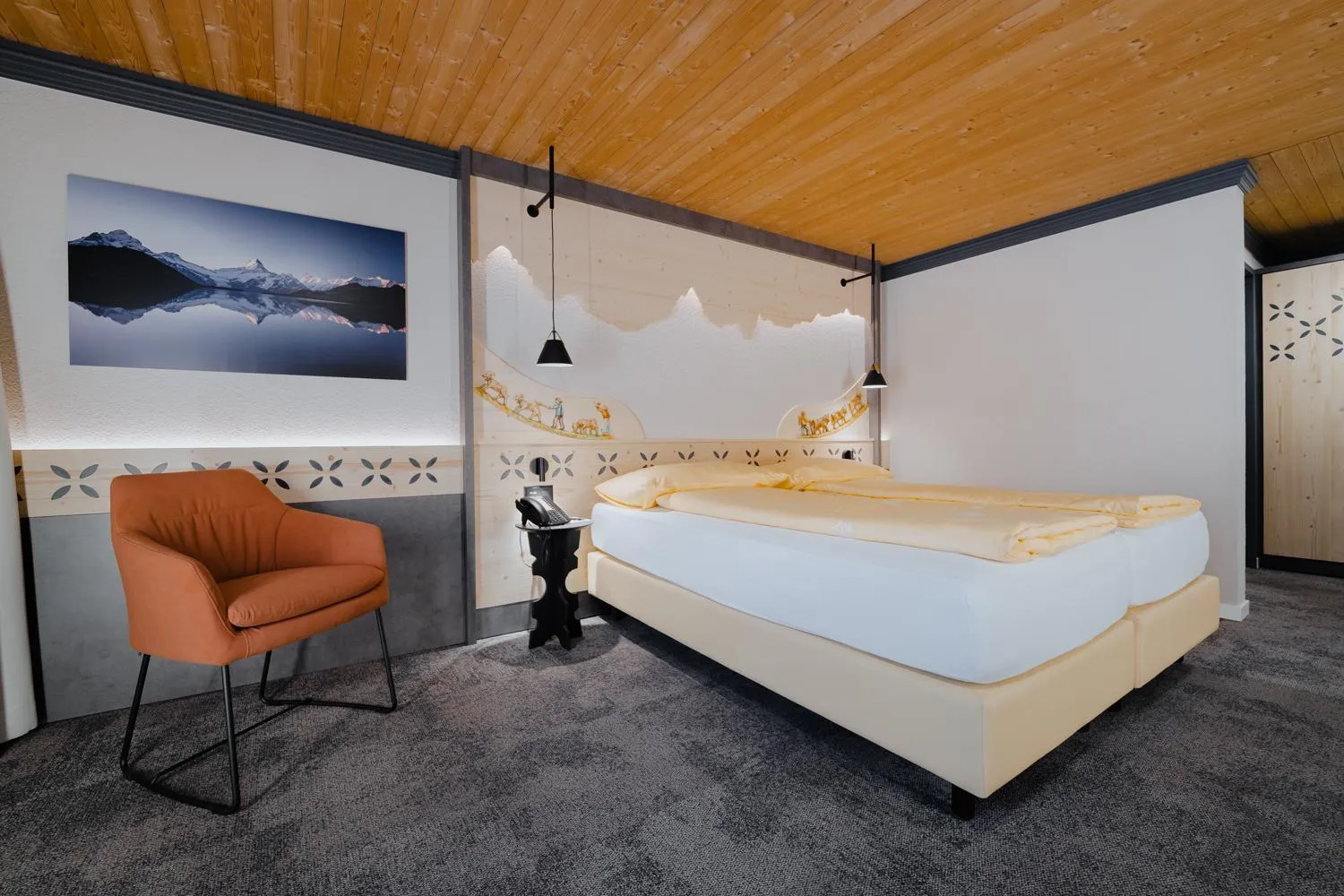 Bed in Hotel Central Wolter - Grindelwald