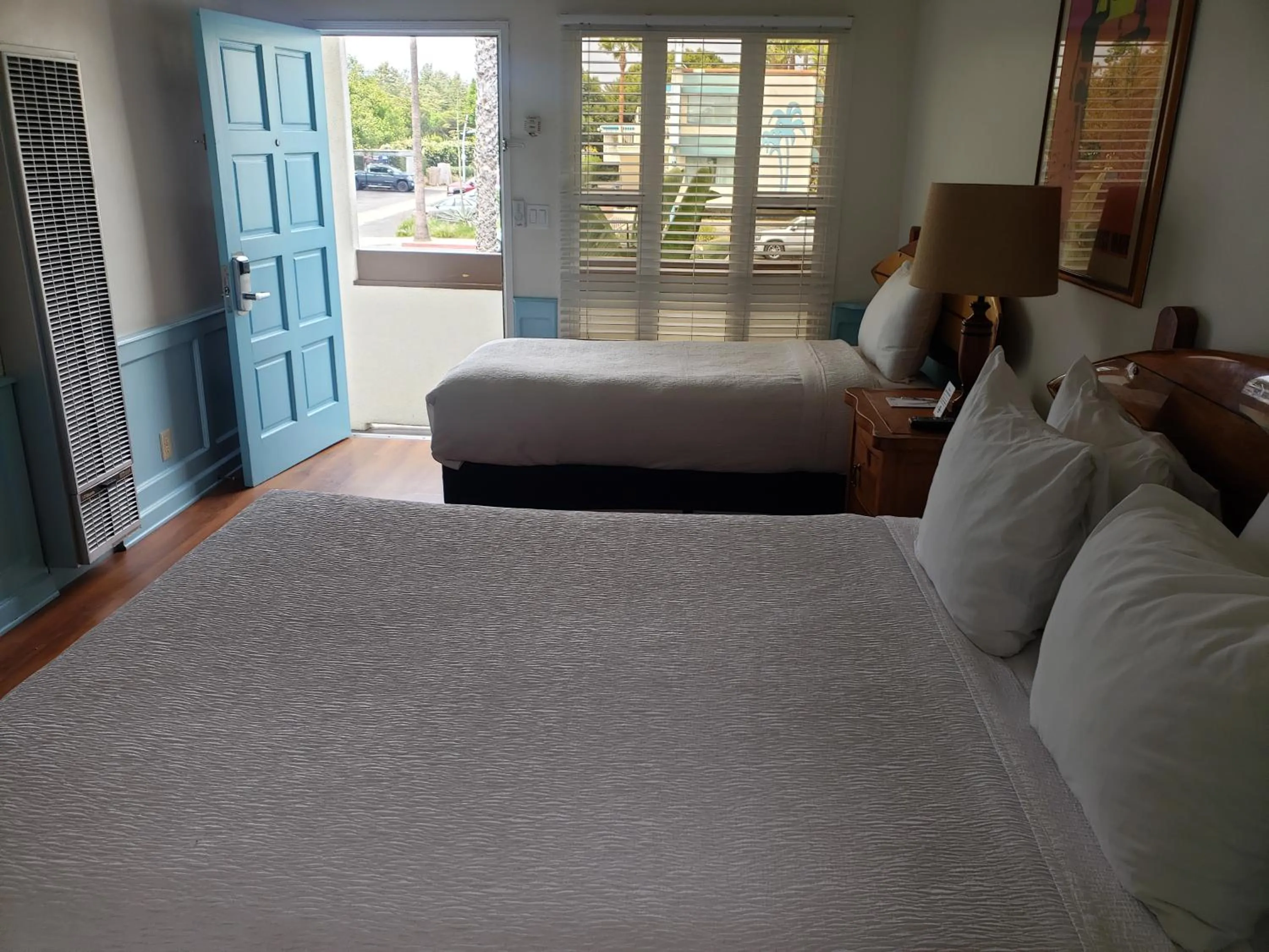 Bed in Sea Blue Hotel