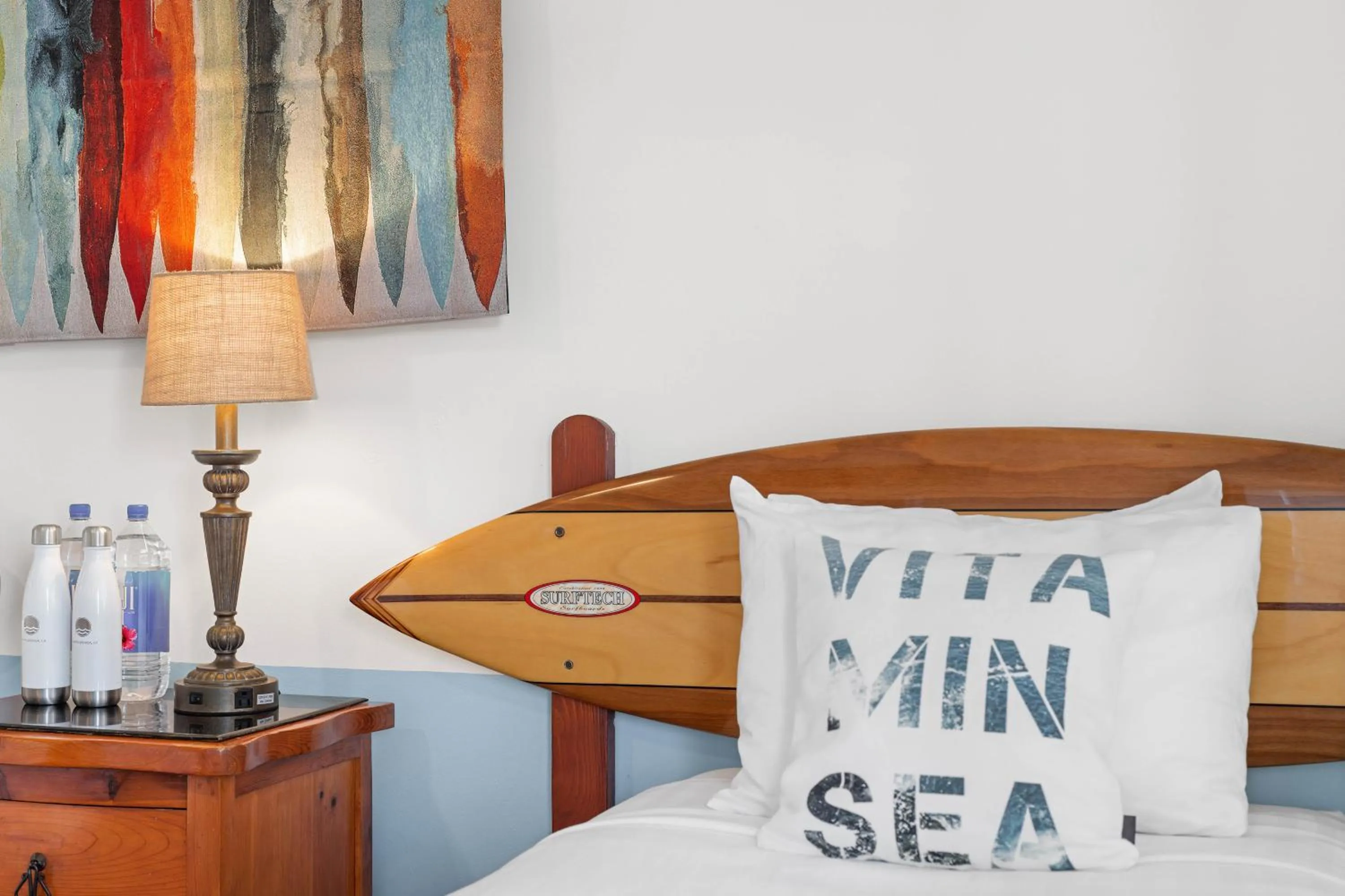 Decorative detail, Bed in Sea Blue Hotel