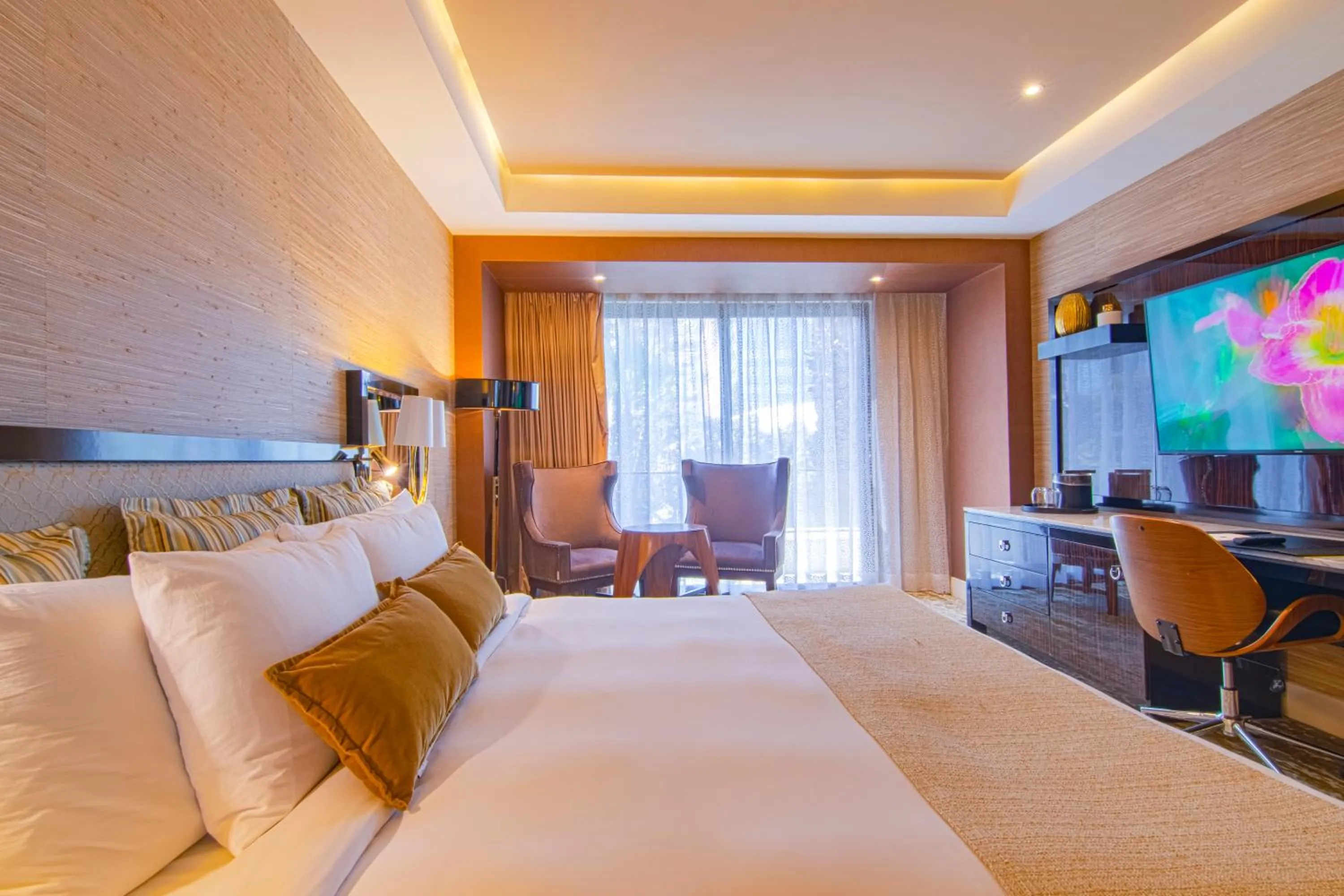 Communal lounge/ TV room, Bed in K Tower Boutique Hotel By Lucerna