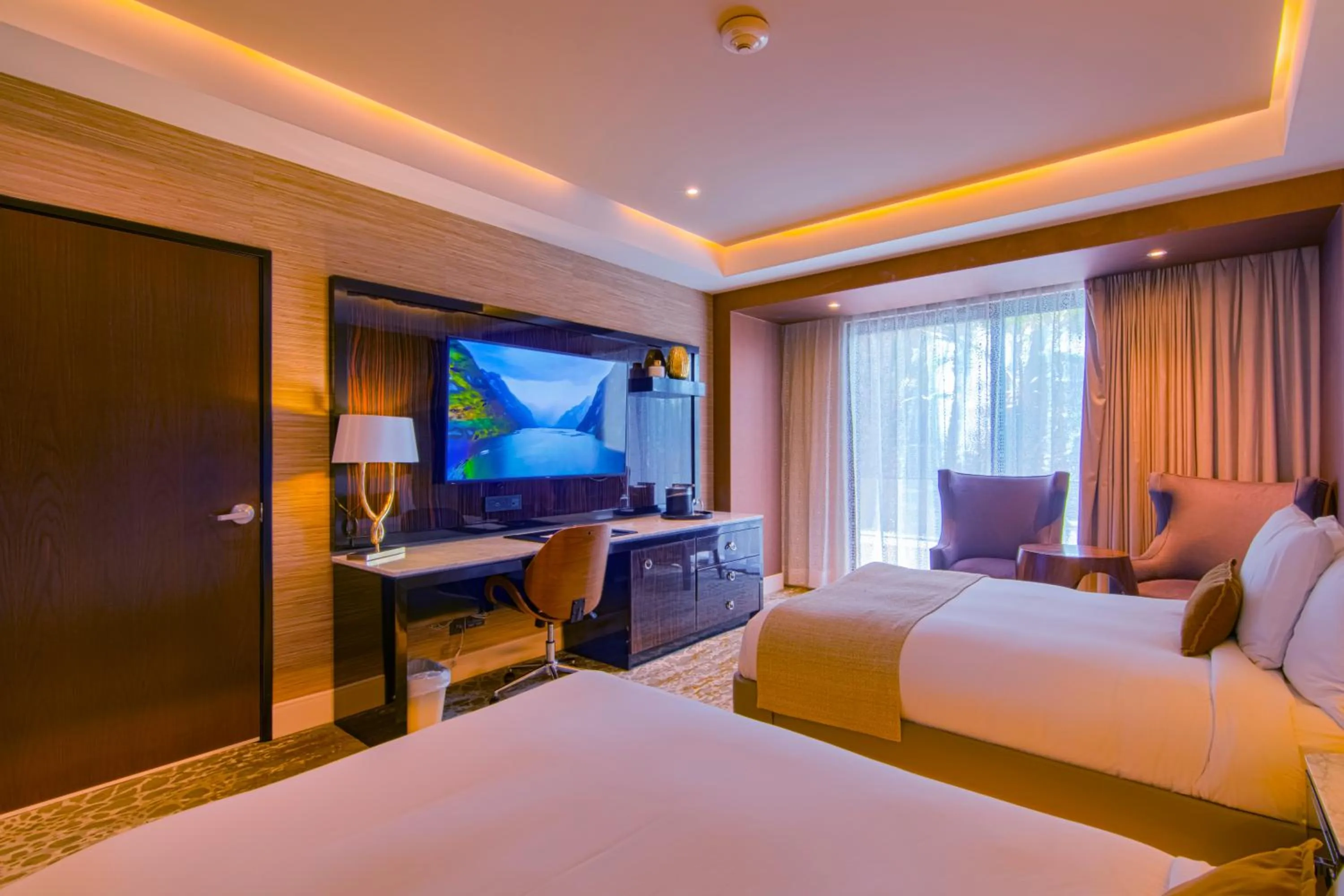 Communal lounge/ TV room, Bed in K Tower Boutique Hotel By Lucerna