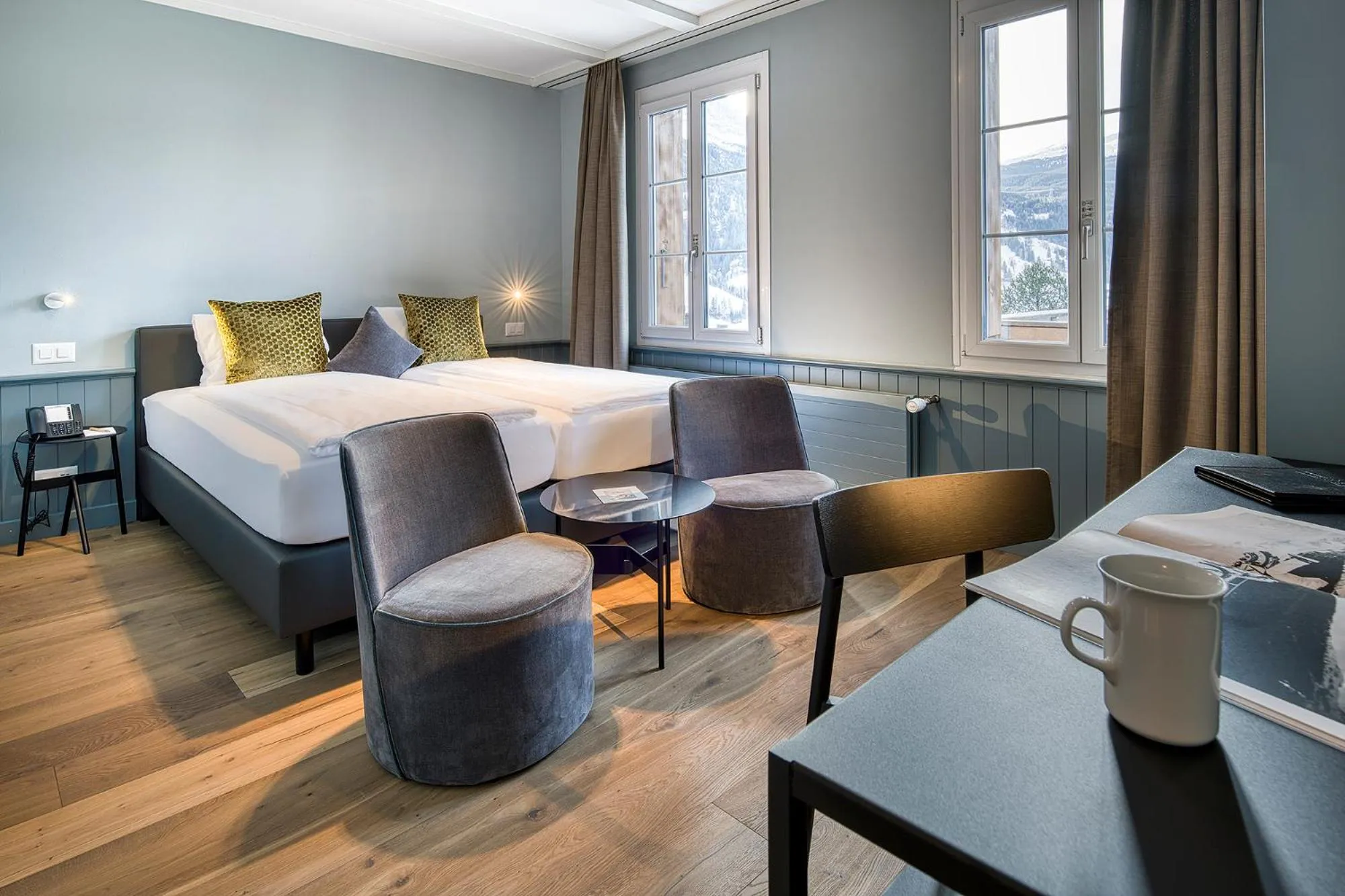 Bed in Hotel Spinne Grindelwald