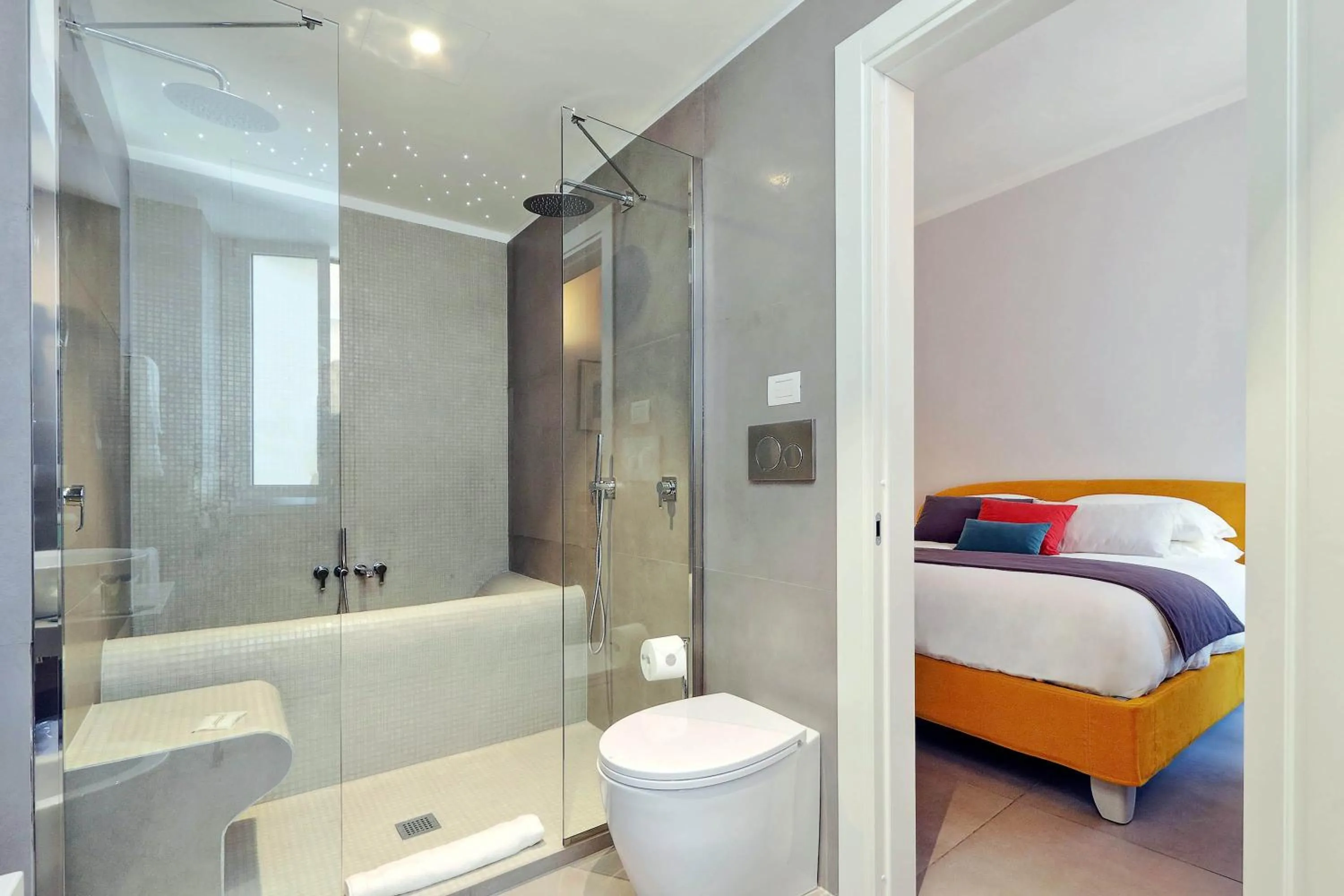 Toilet, Bed in Propaganda Suites