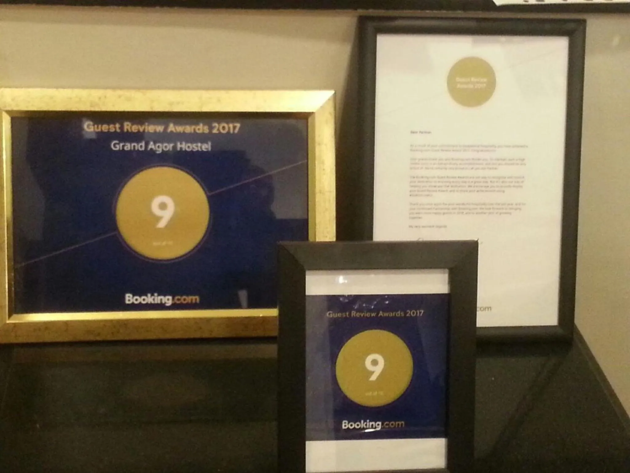 Certificate/Award in Grand Agor Hotel Cairo