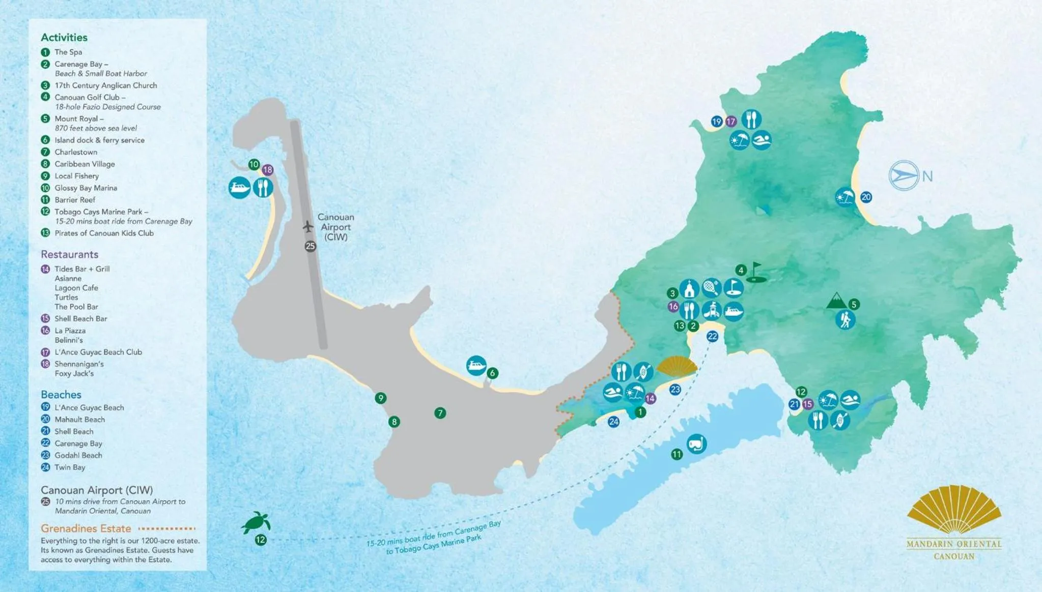 Location in Mandarin Oriental, Canouan