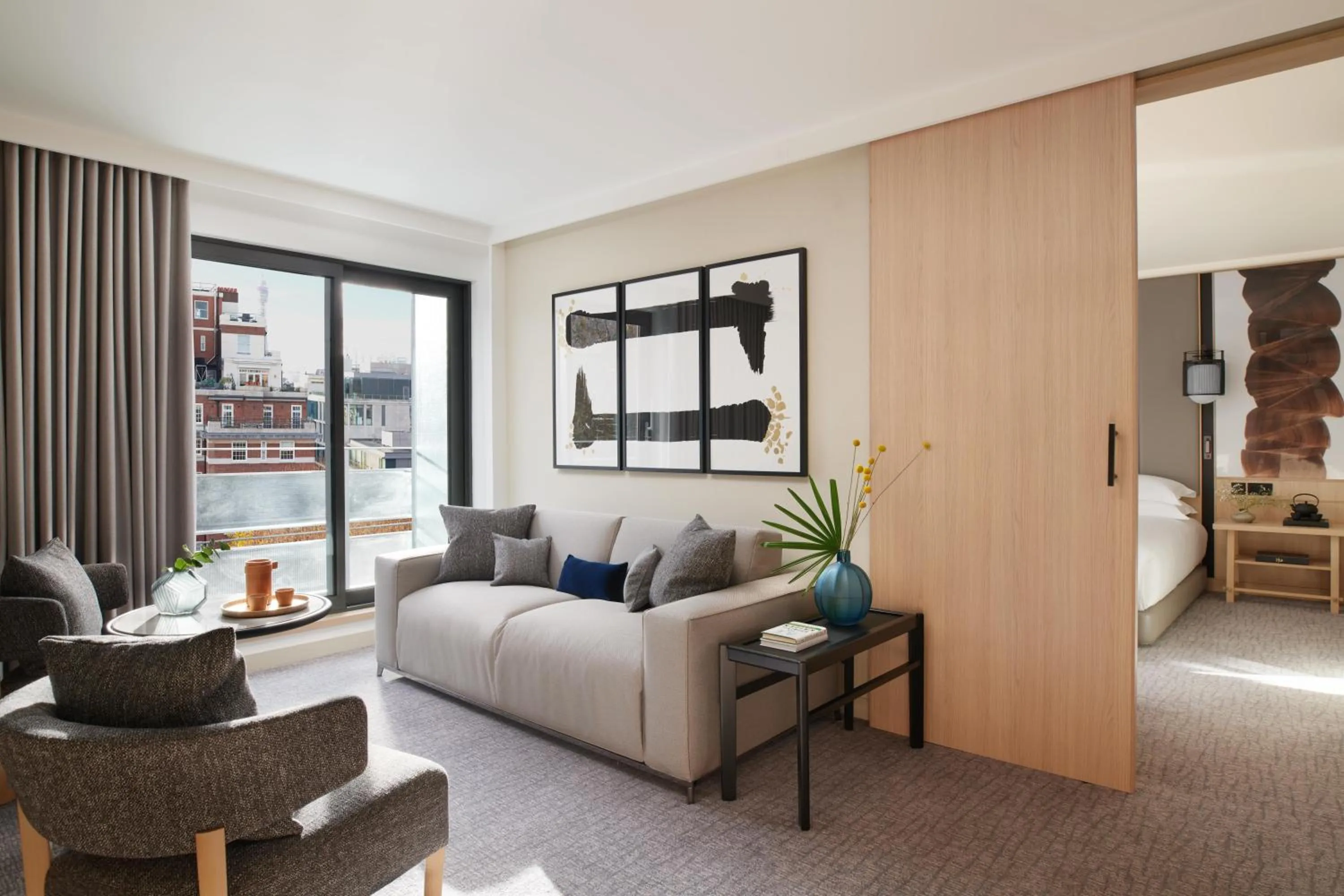 Communal lounge/ TV room in Nobu Hotel London Portman Square