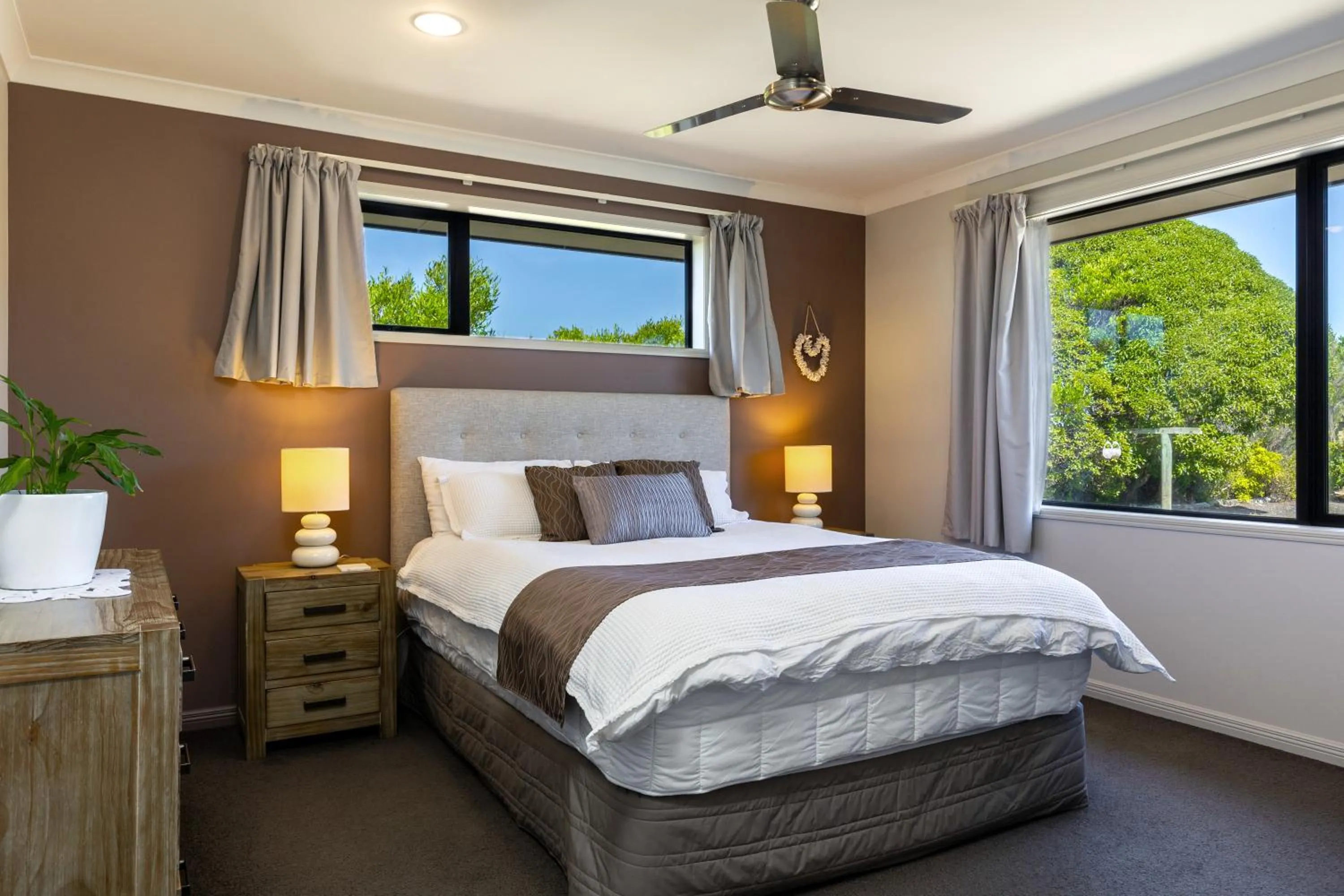 Bed in Ocean View Beachfront Apartment