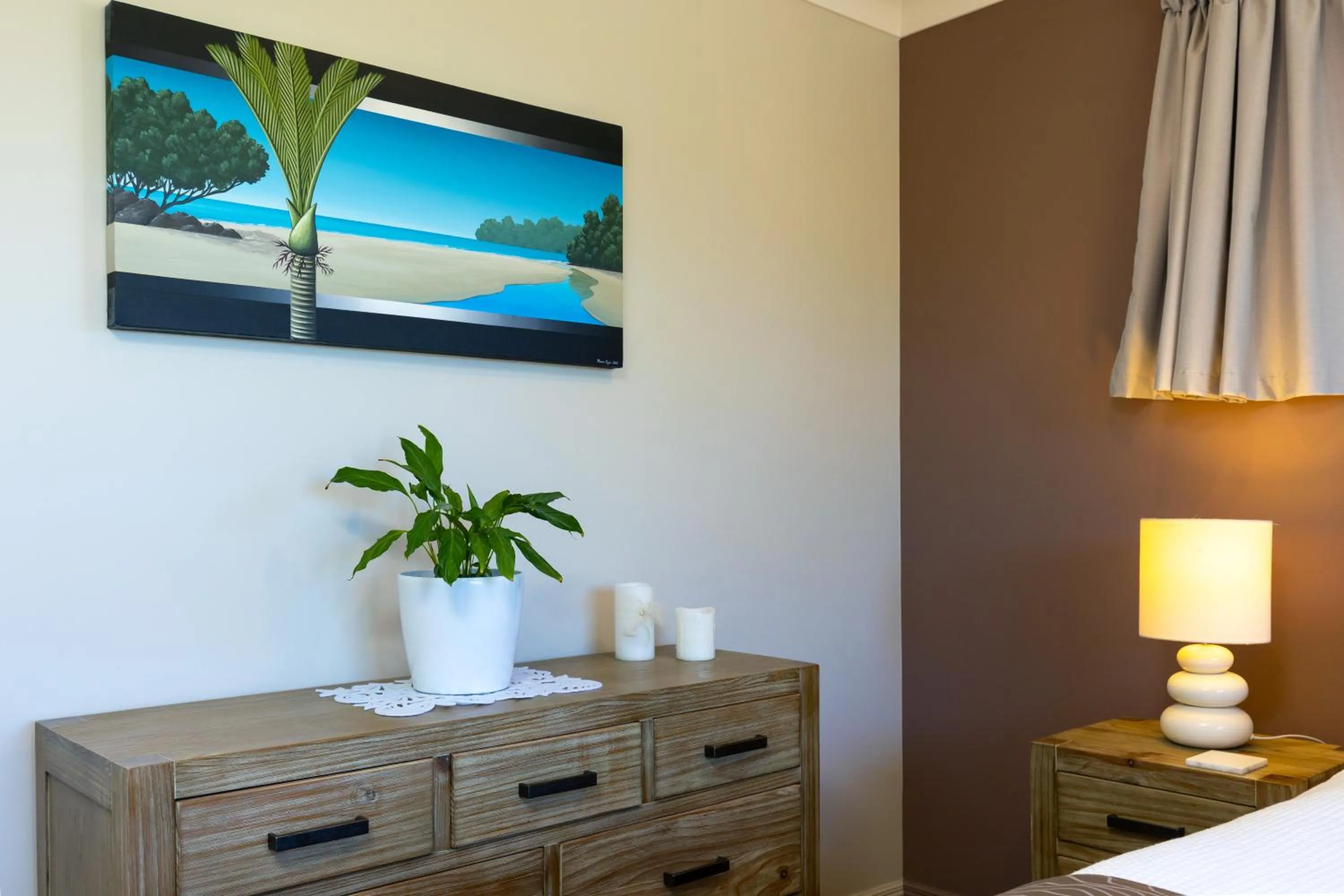Bedroom in Ocean View Beachfront Apartment