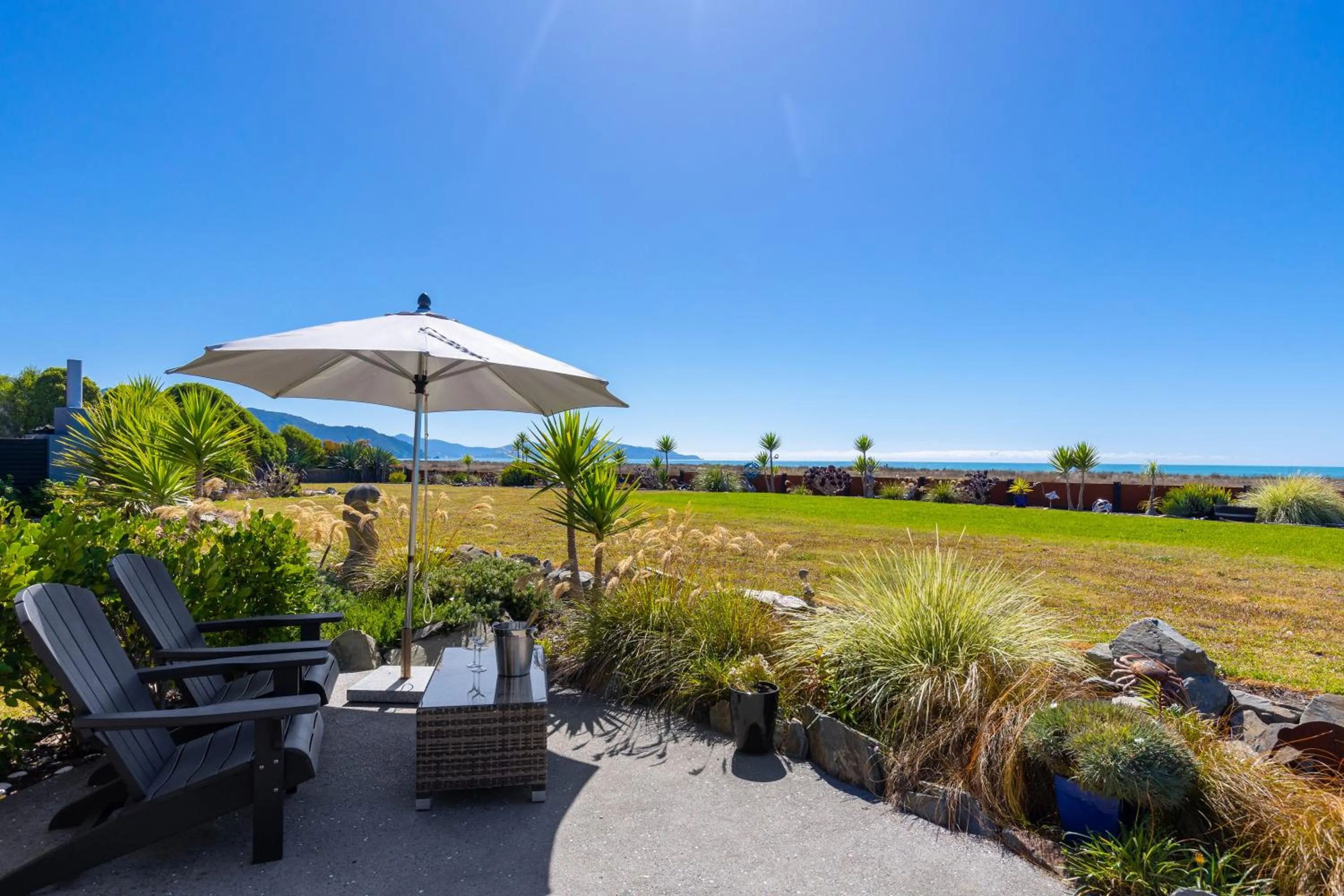 Patio in Ocean View Beachfront Apartment
