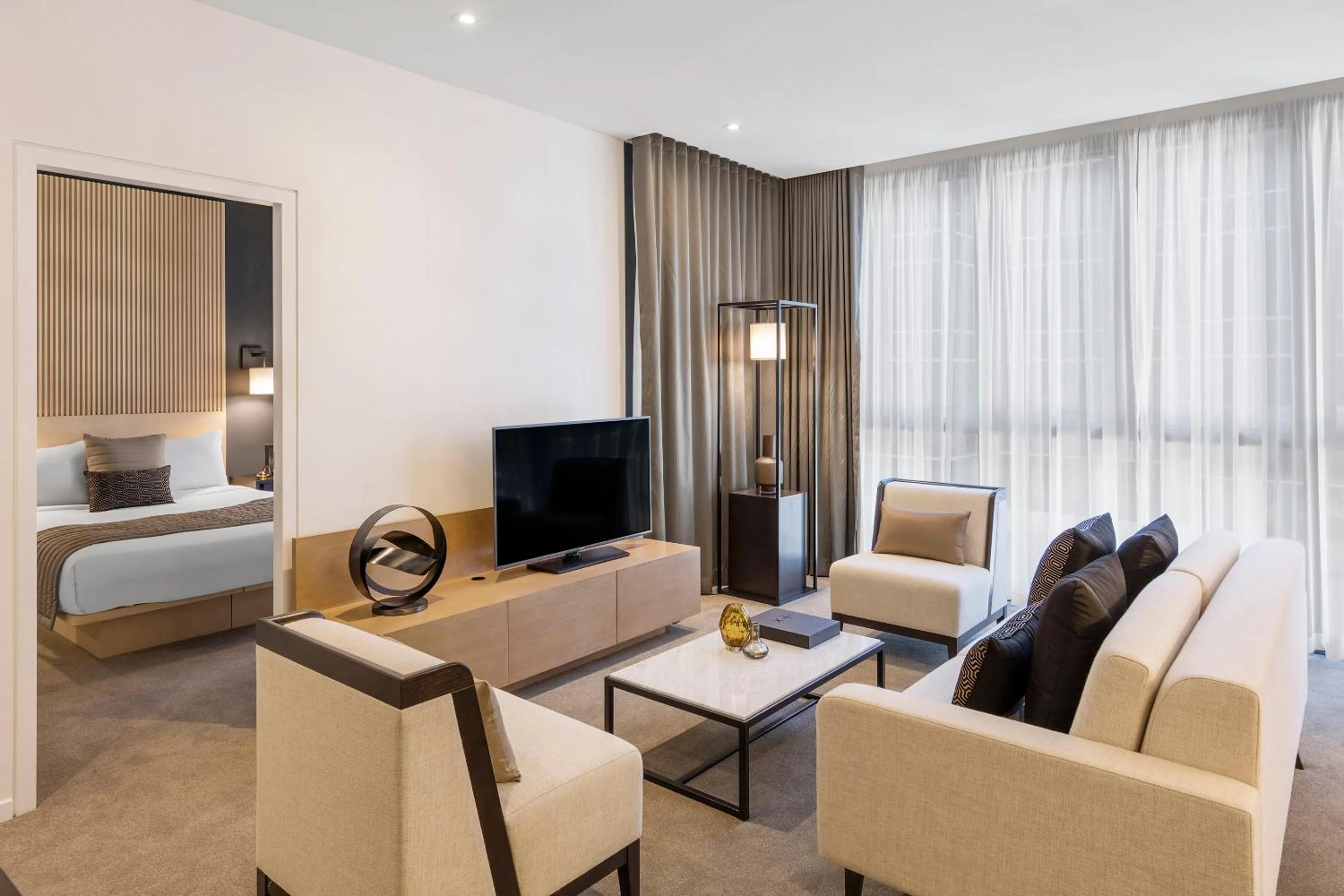 Bed in SKYE Hotel Suites Parramatta