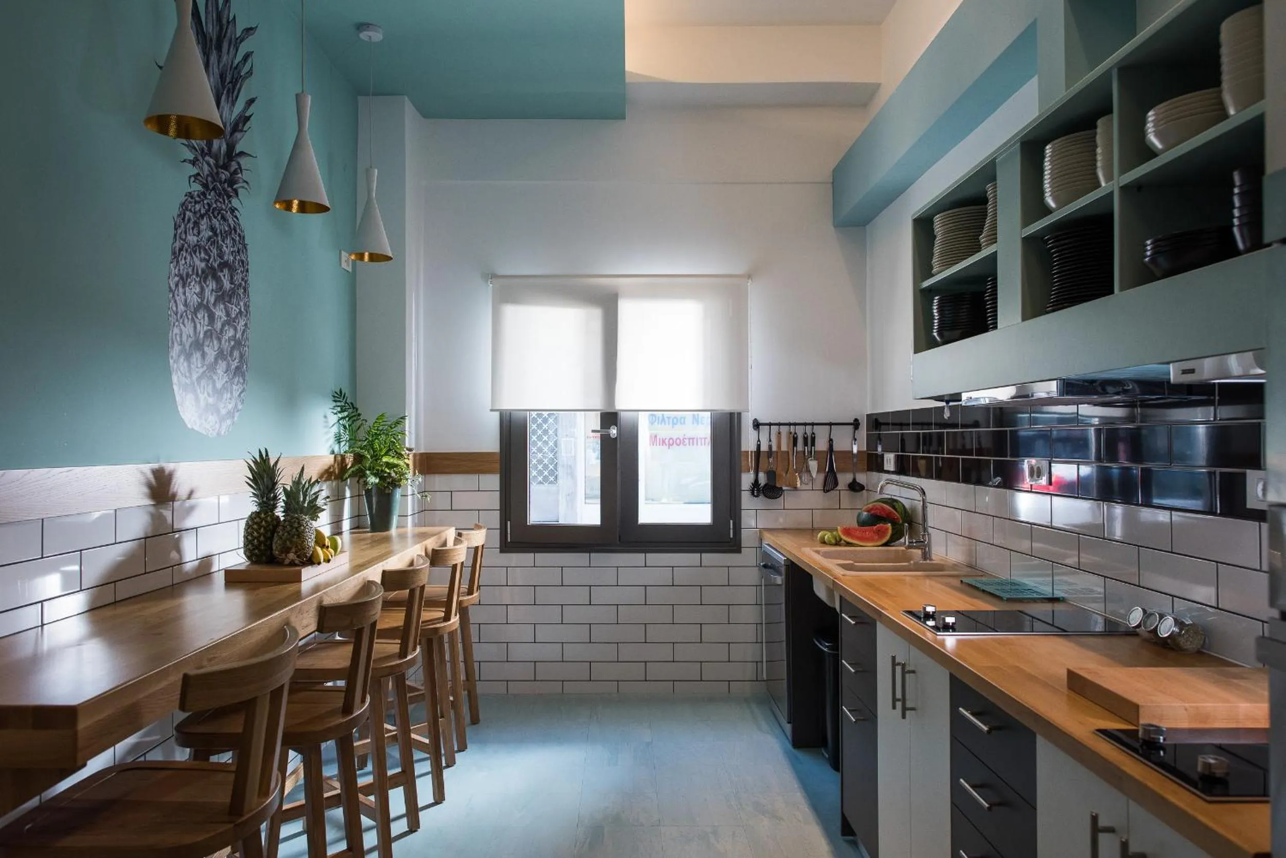 Communal kitchen in Cocoon City Hostel