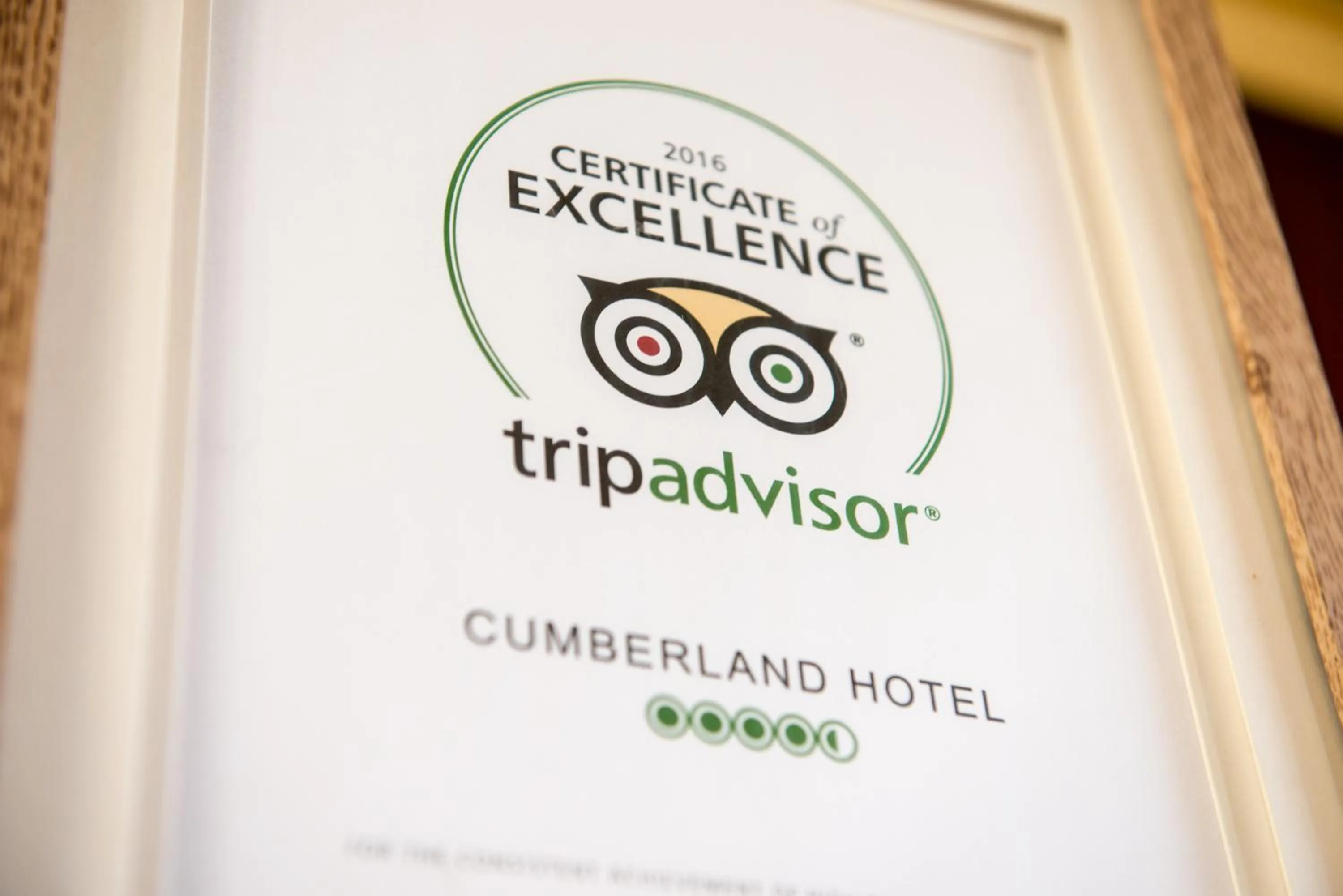 Certificate/Award in Cumberland Inn