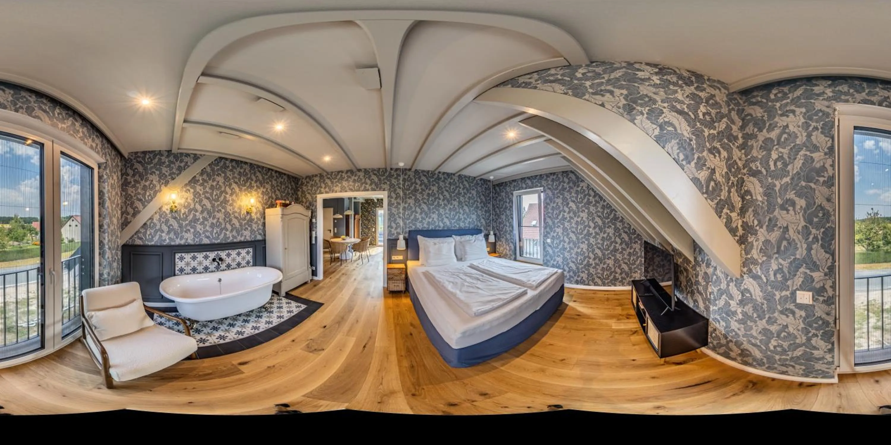 Bedroom, Bed in Alwine - Landhaus an den Spreewiesen