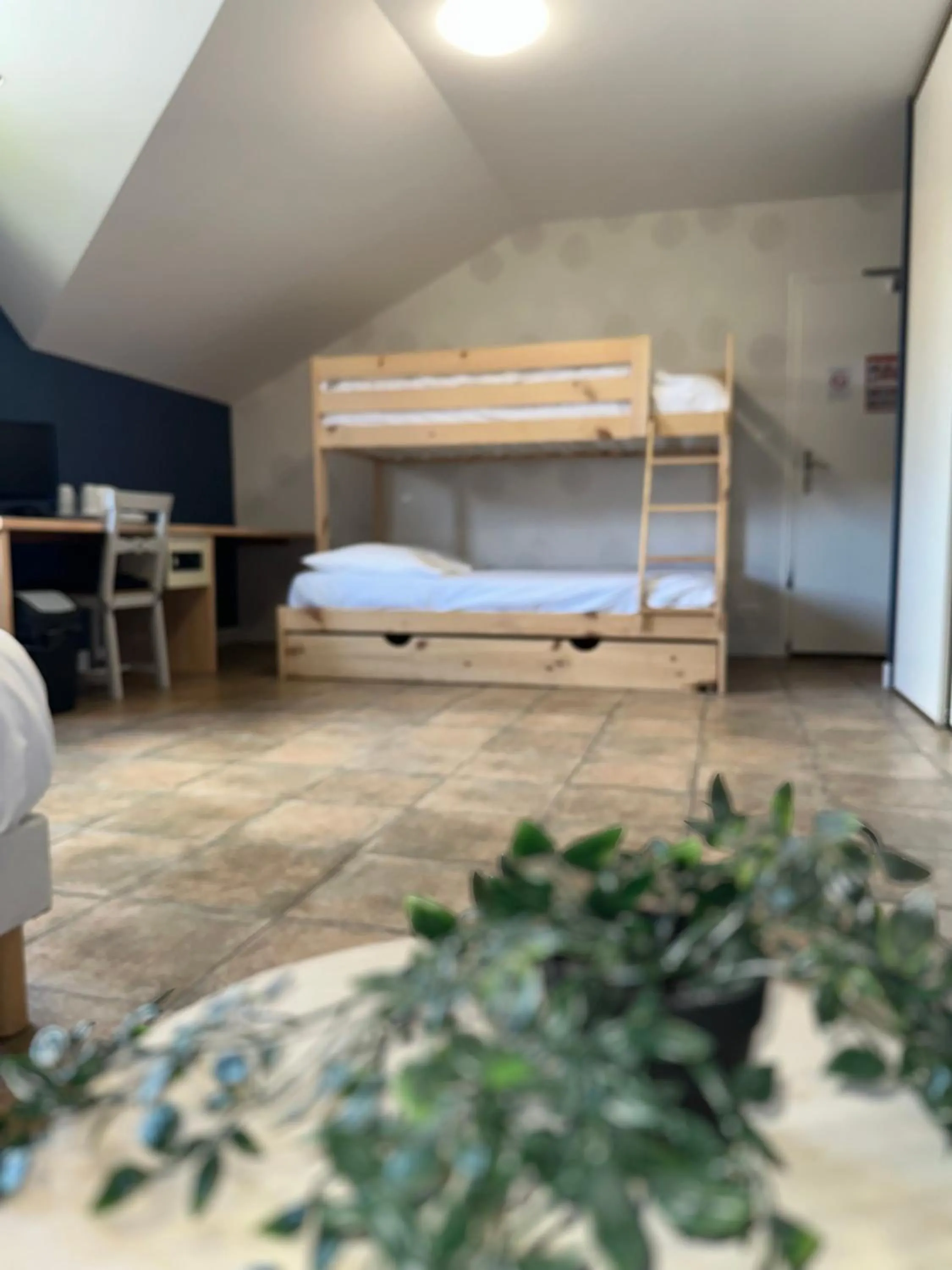 Bed in Logis Hôtel Volcan Sancy