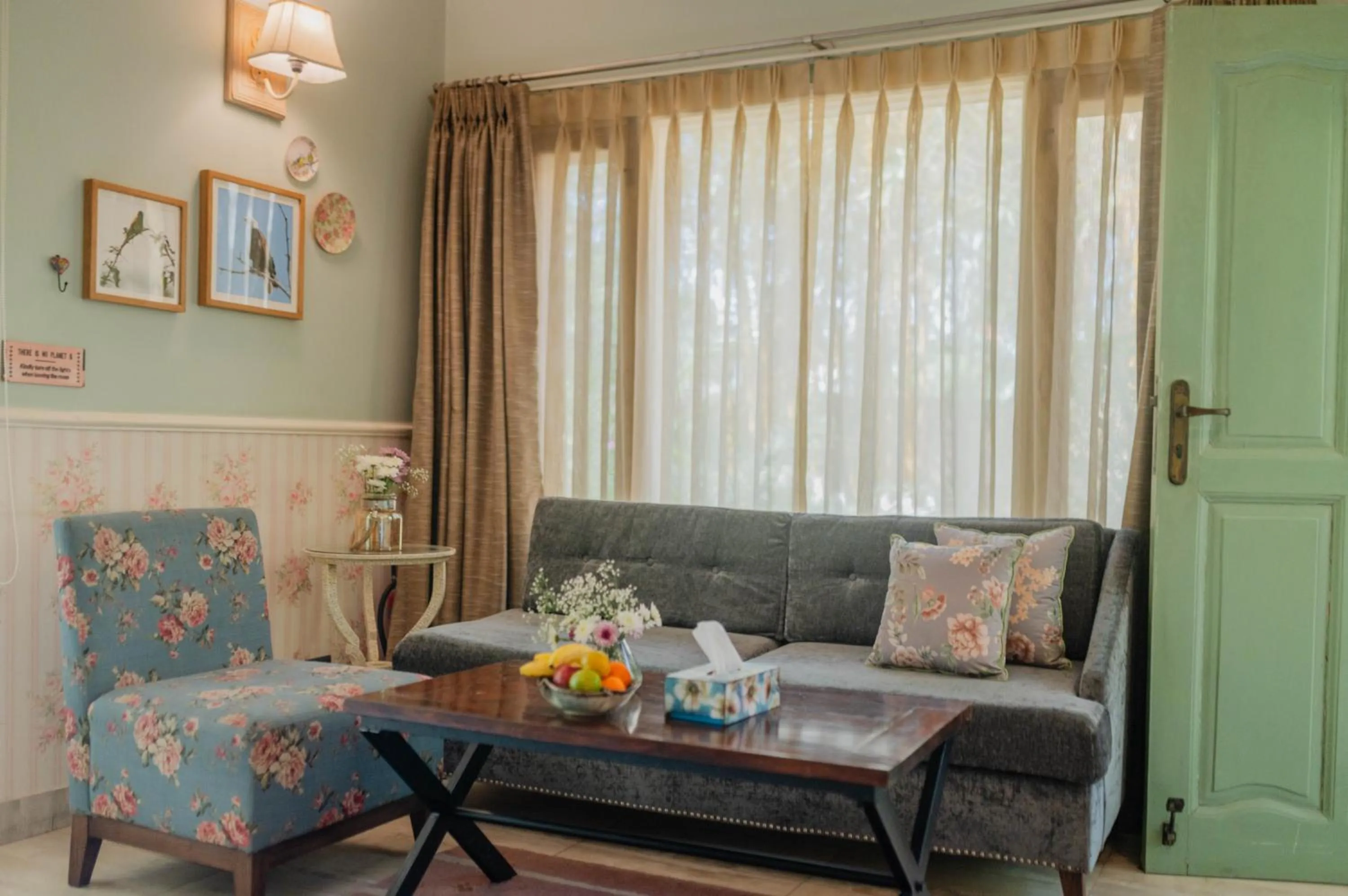 Seating area in Karma Chalets