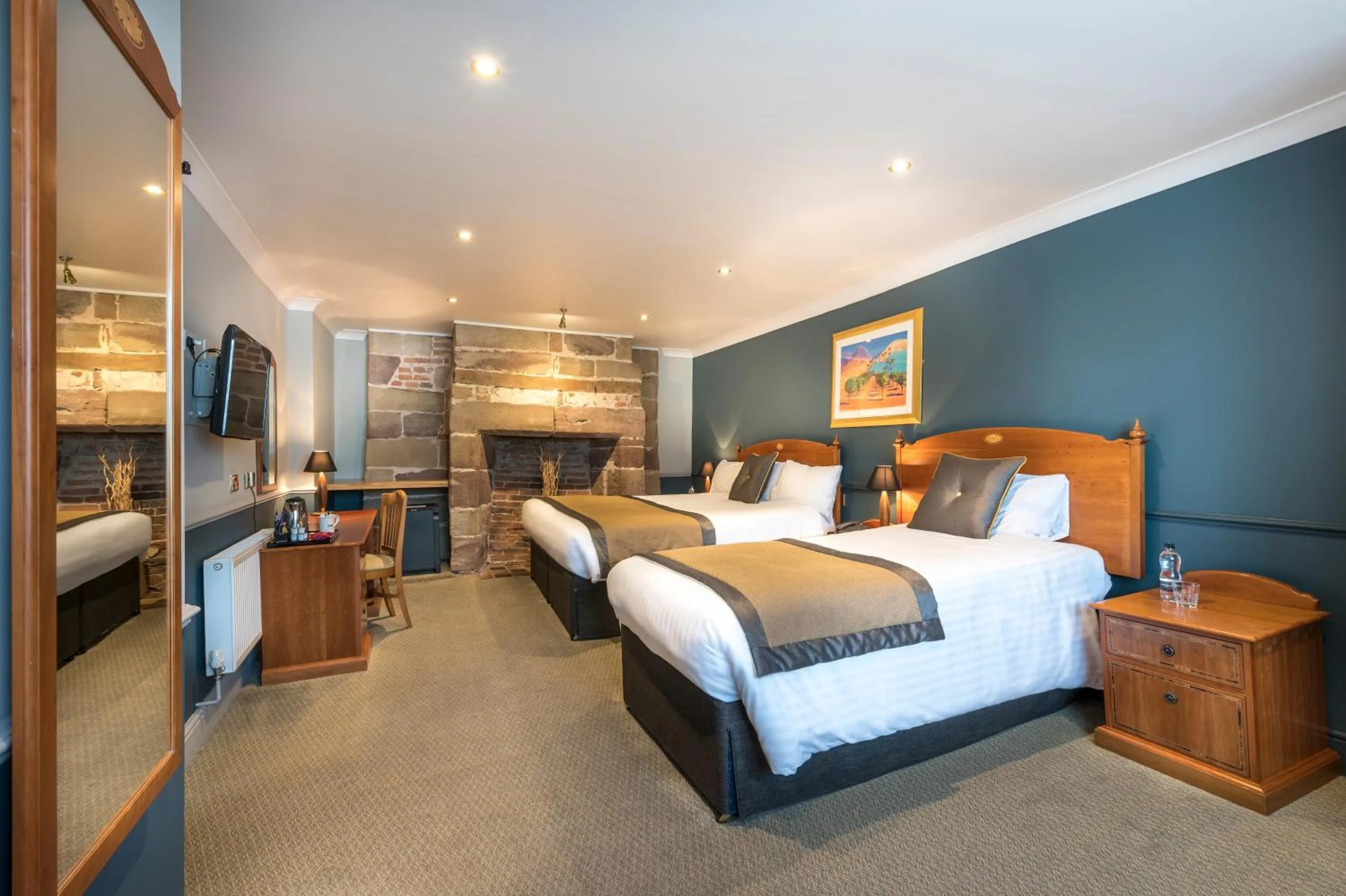 Bedroom, Bed in The Swan Hotel, Stafford, Staffordshire - The Coaching Inn Group