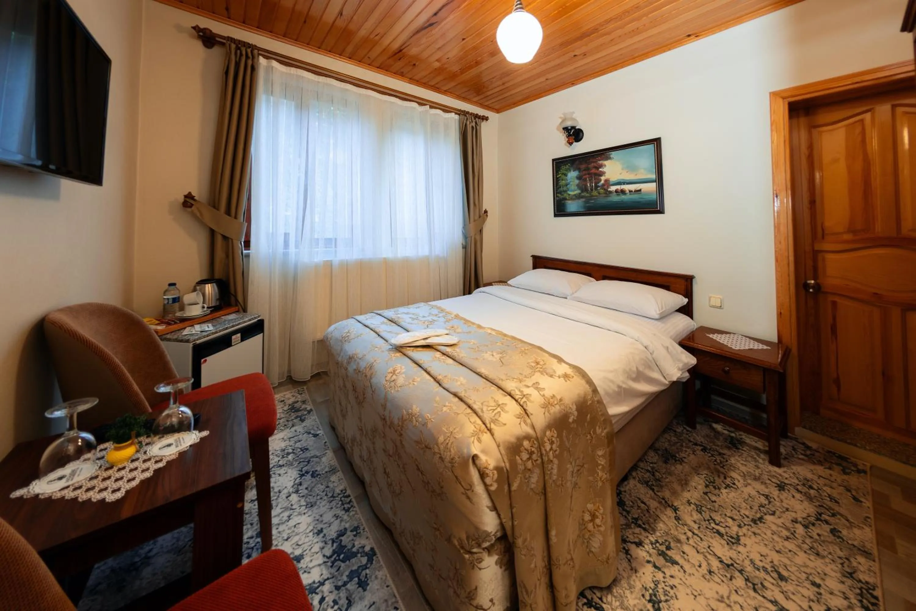 Bed in Abant Doğa Köşkü