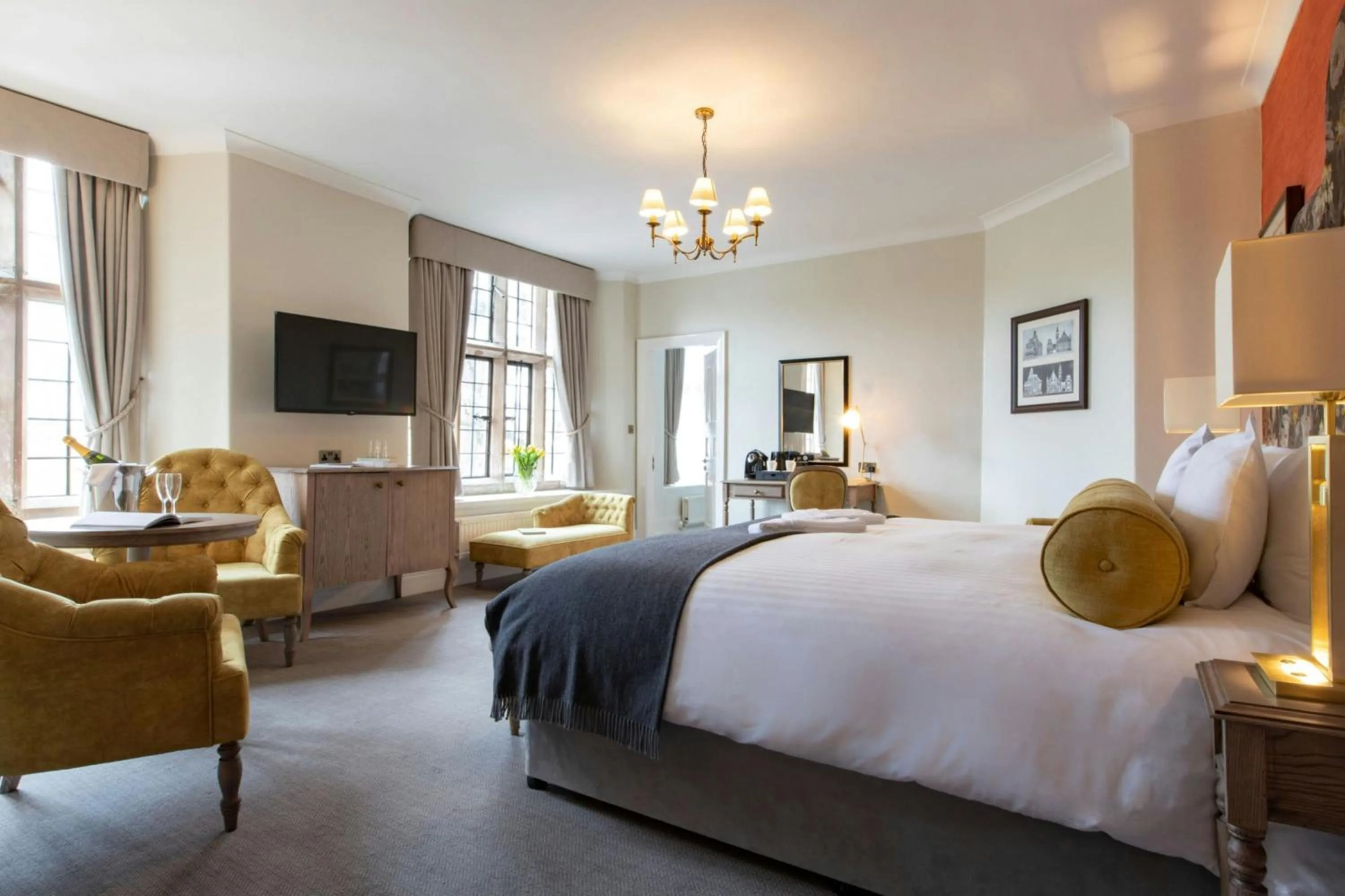 Bedroom, Bed in Billesley Manor Hotel & Spa, a Tribute Portfolio Hotel