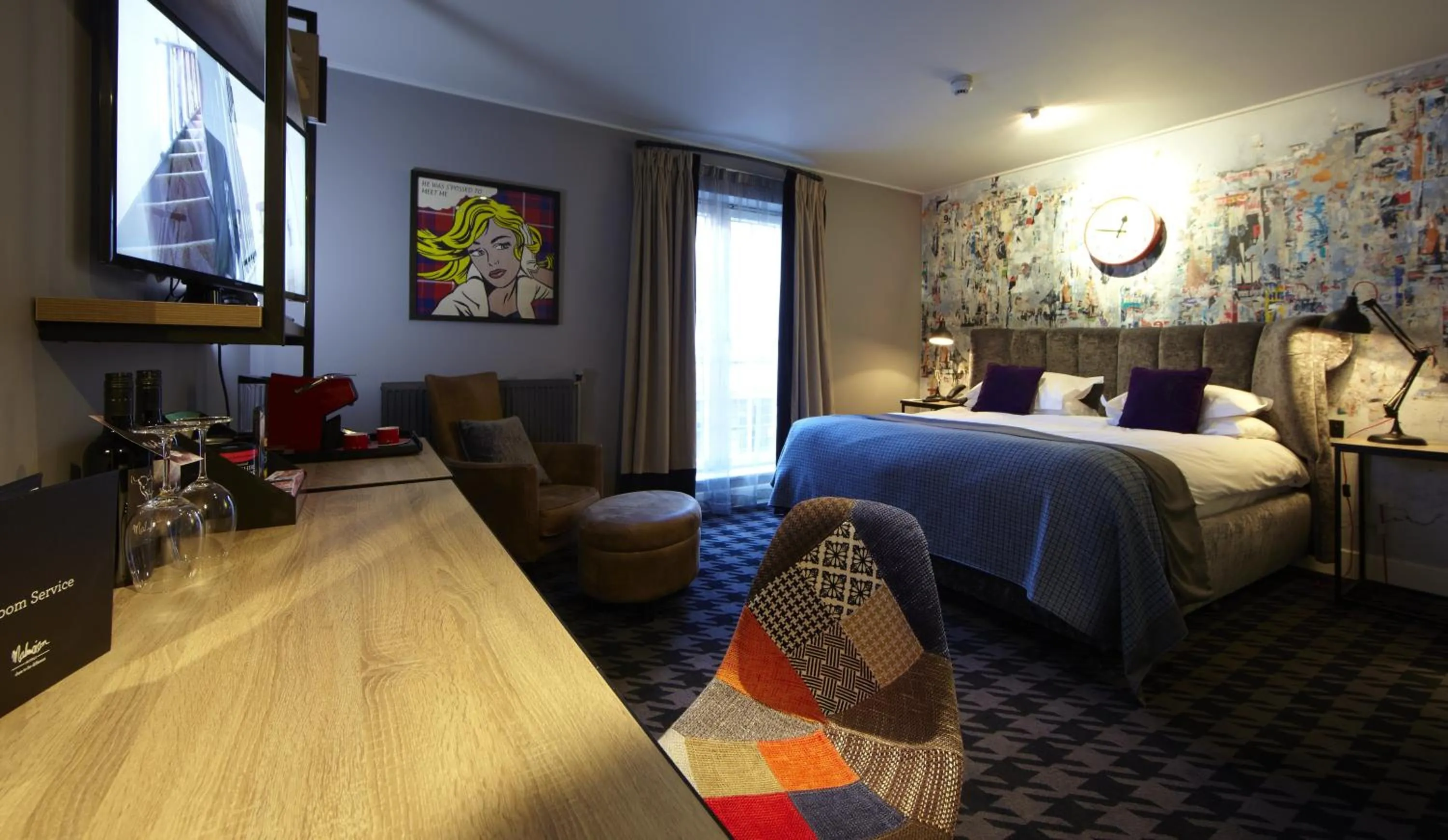 Photo of the whole room, Bed in Malmaison Glasgow