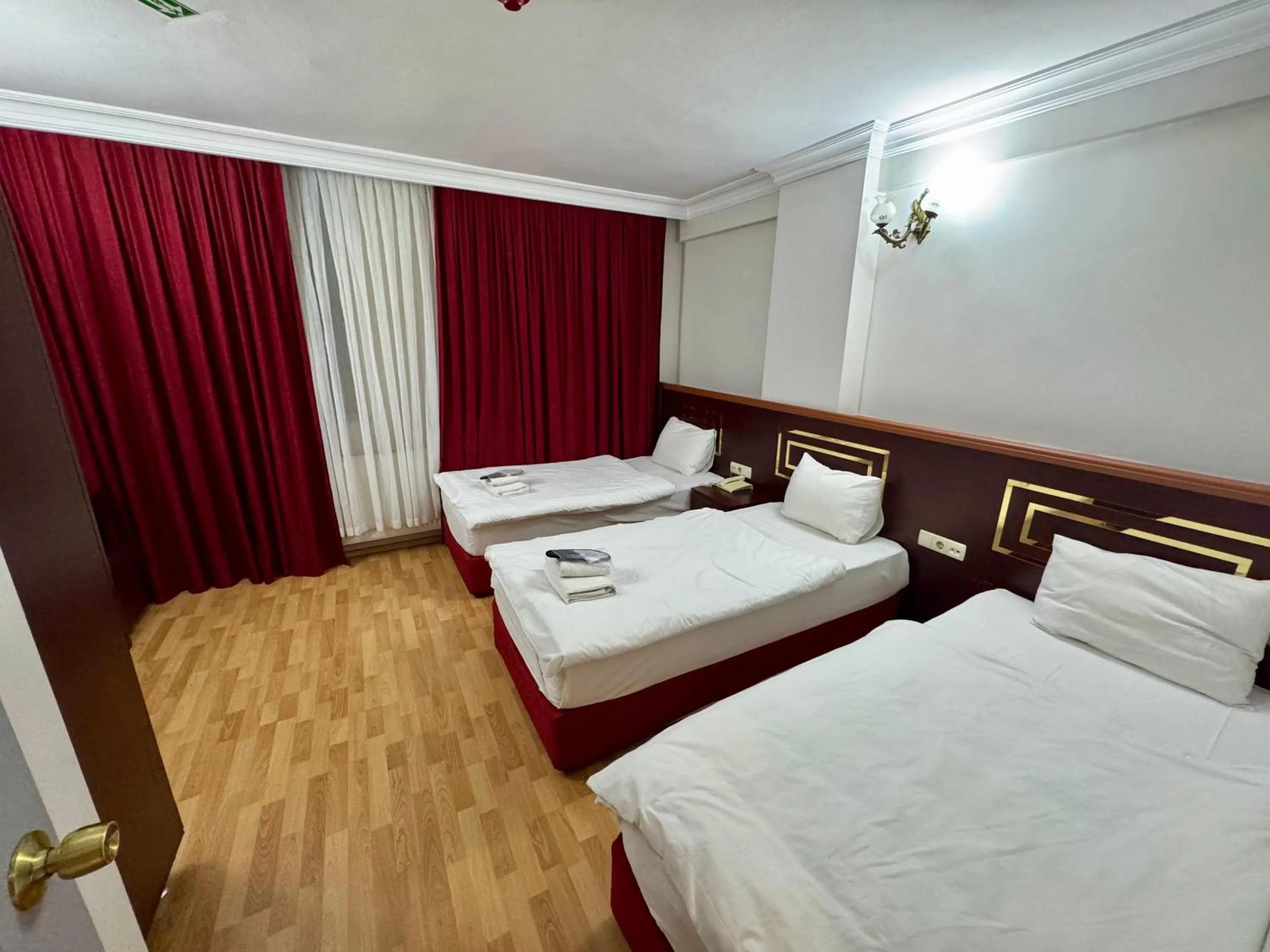 Bed in Red White Hotel