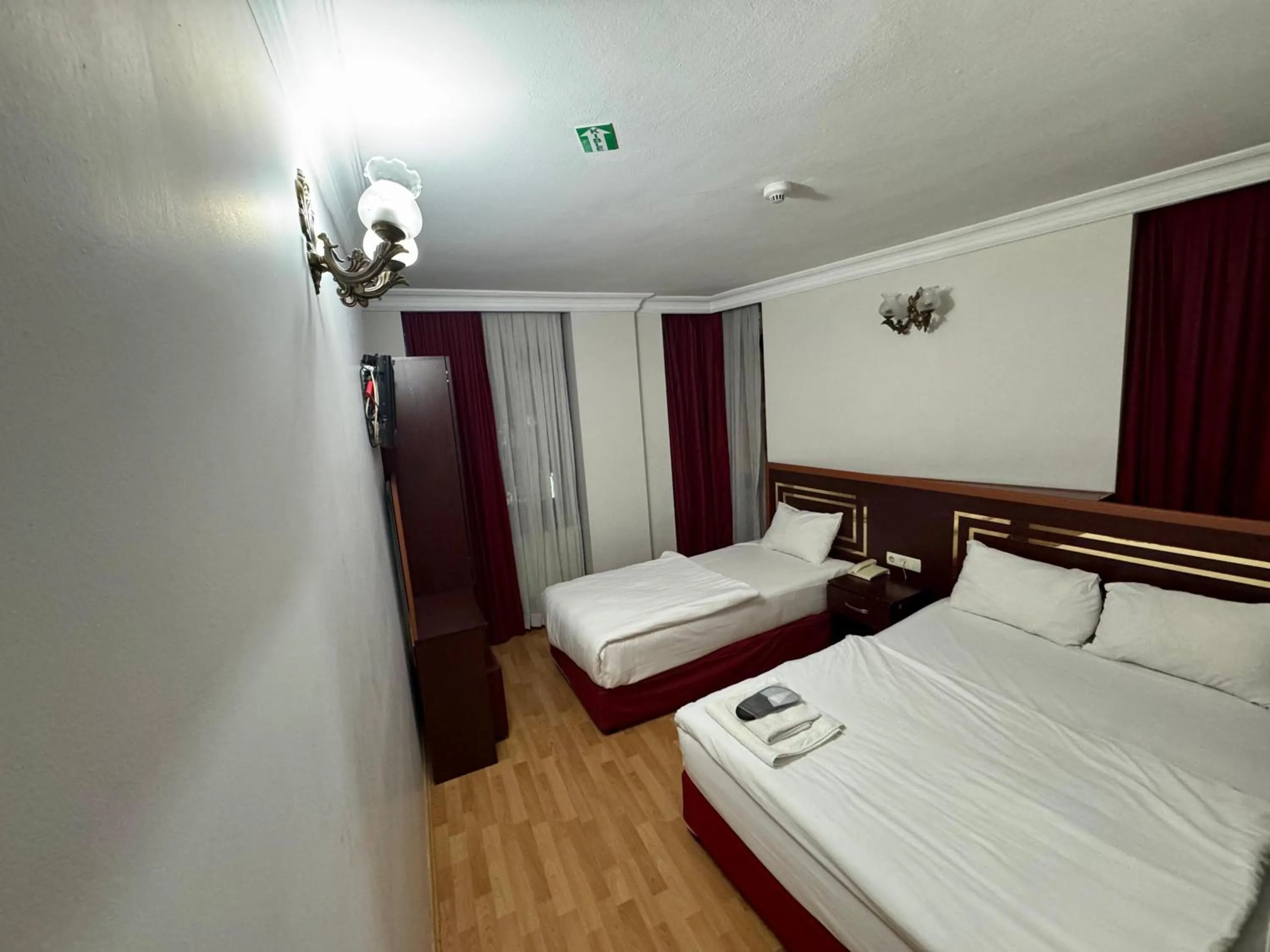 Bed in Red White Hotel