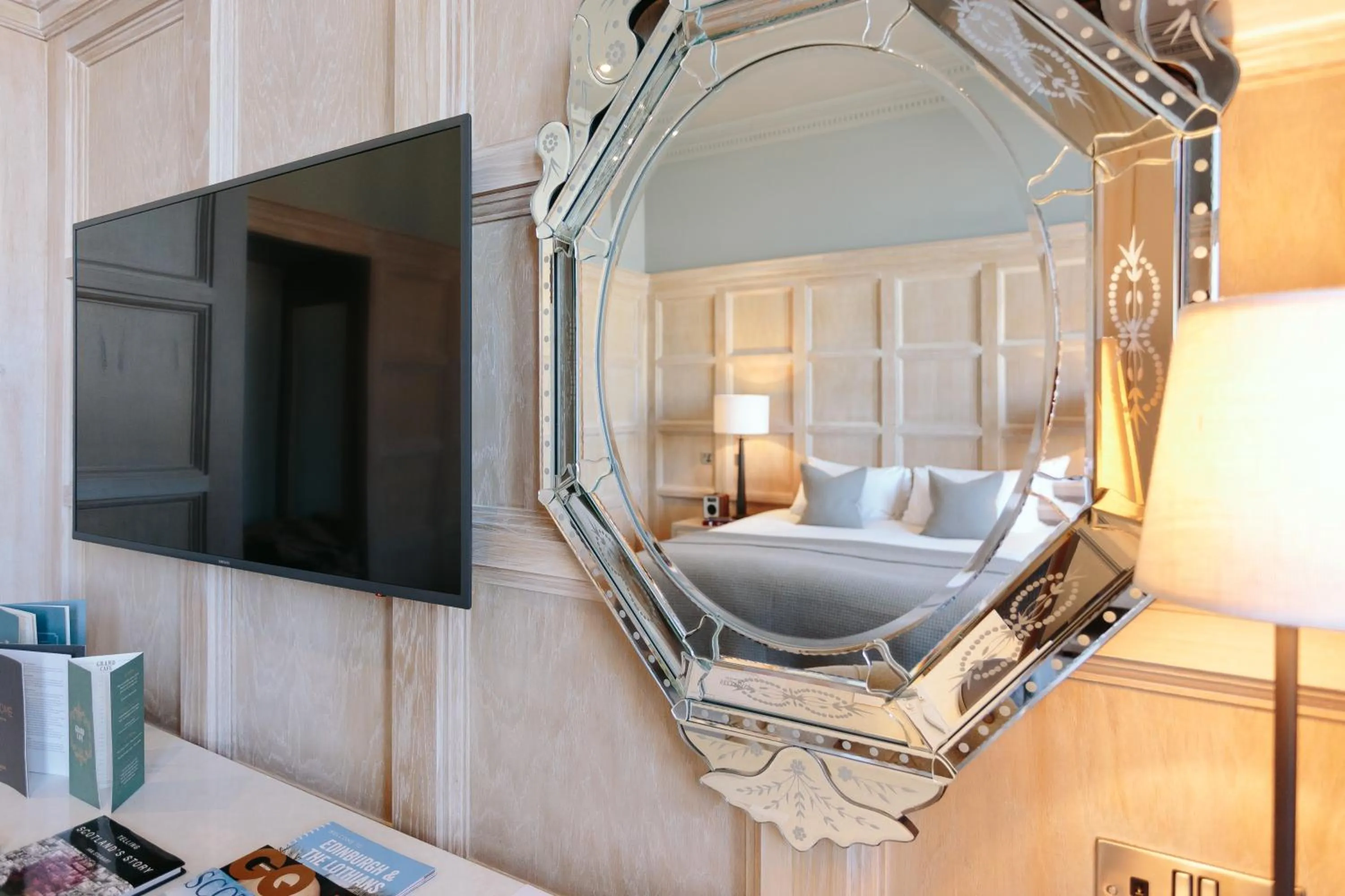 Decorative detail, Bed in The Scotsman Hotel