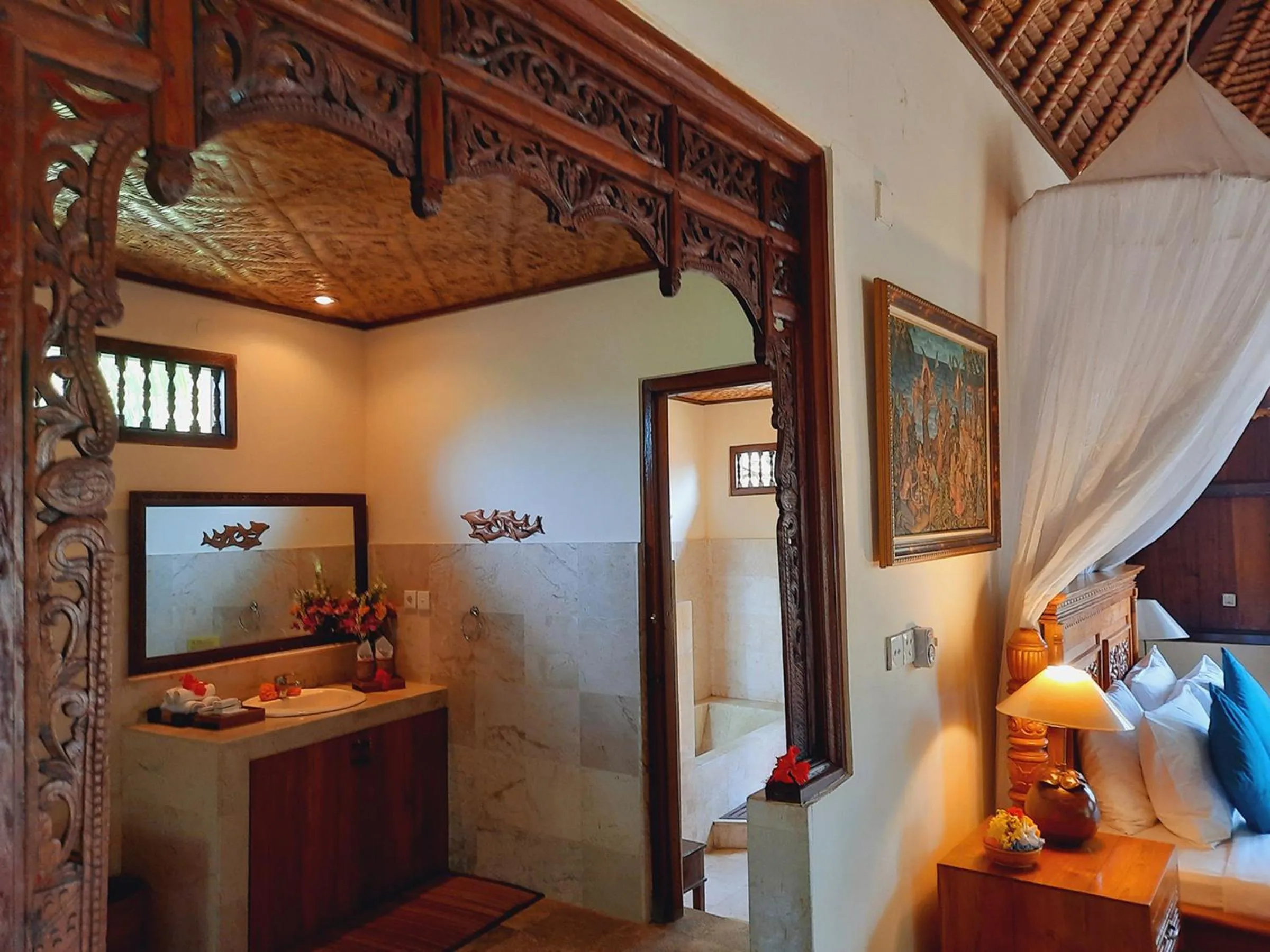Bathroom, Bed in Alam Indah Ubud