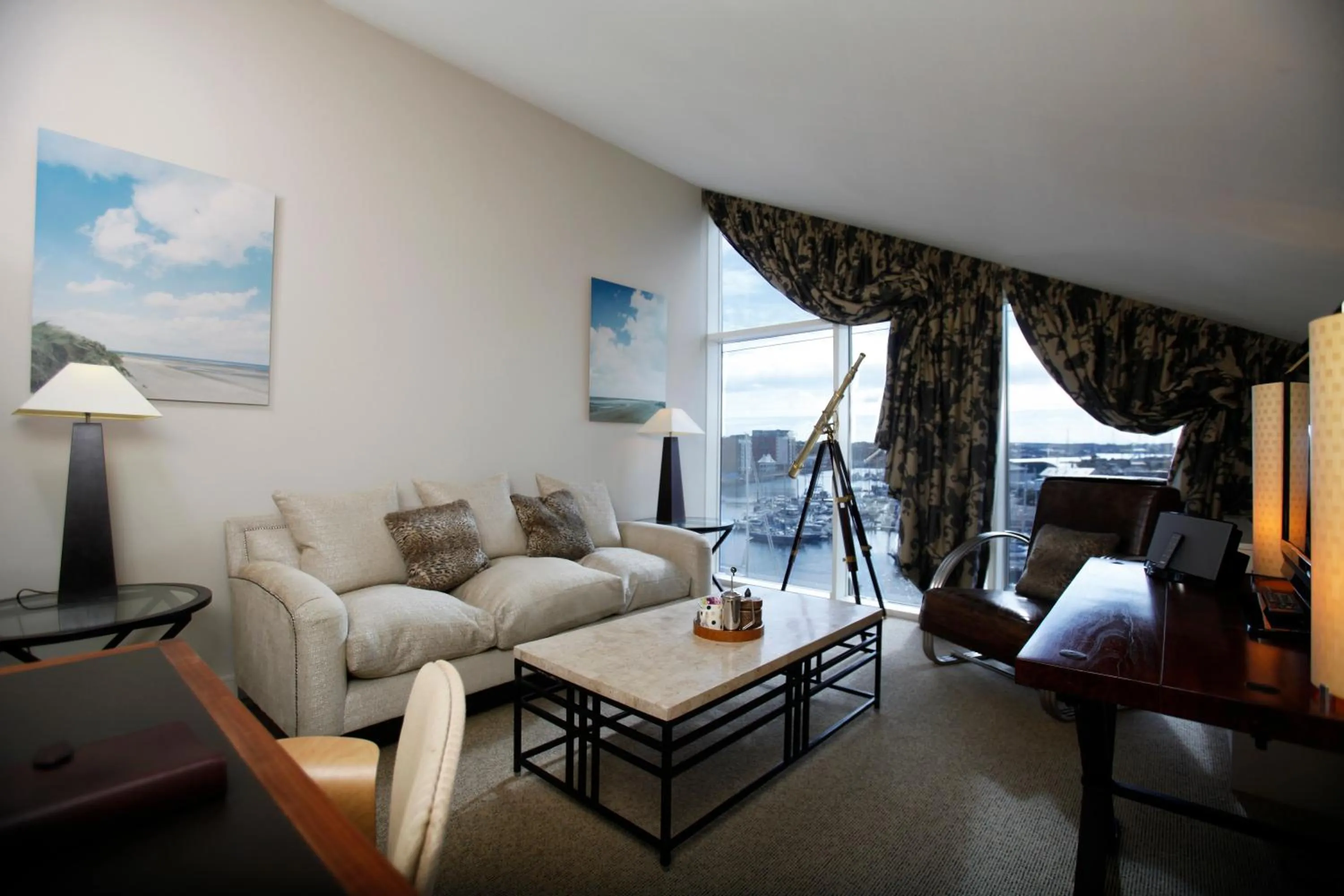 Seating area in Salthouse Harbour Hotel