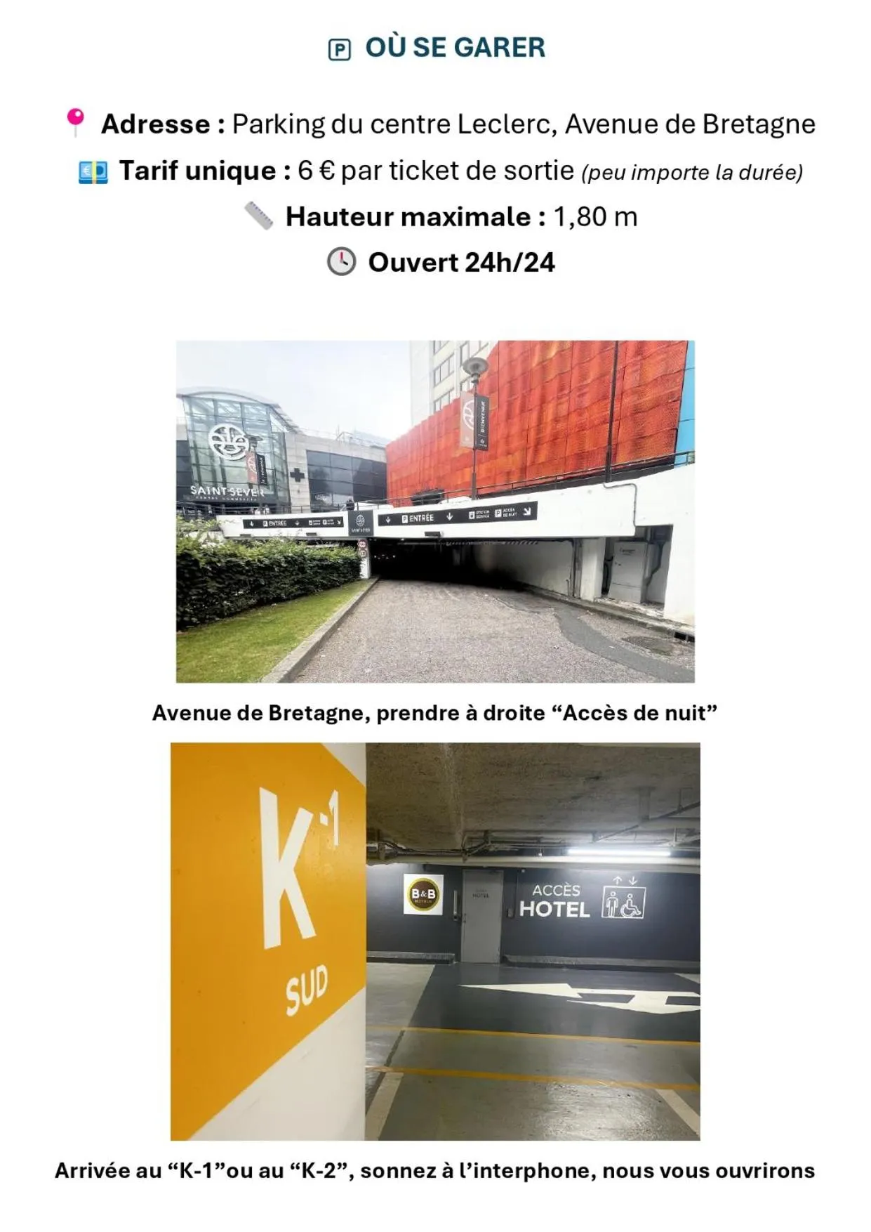 Parking in B&B HOTEL Rouen Centre