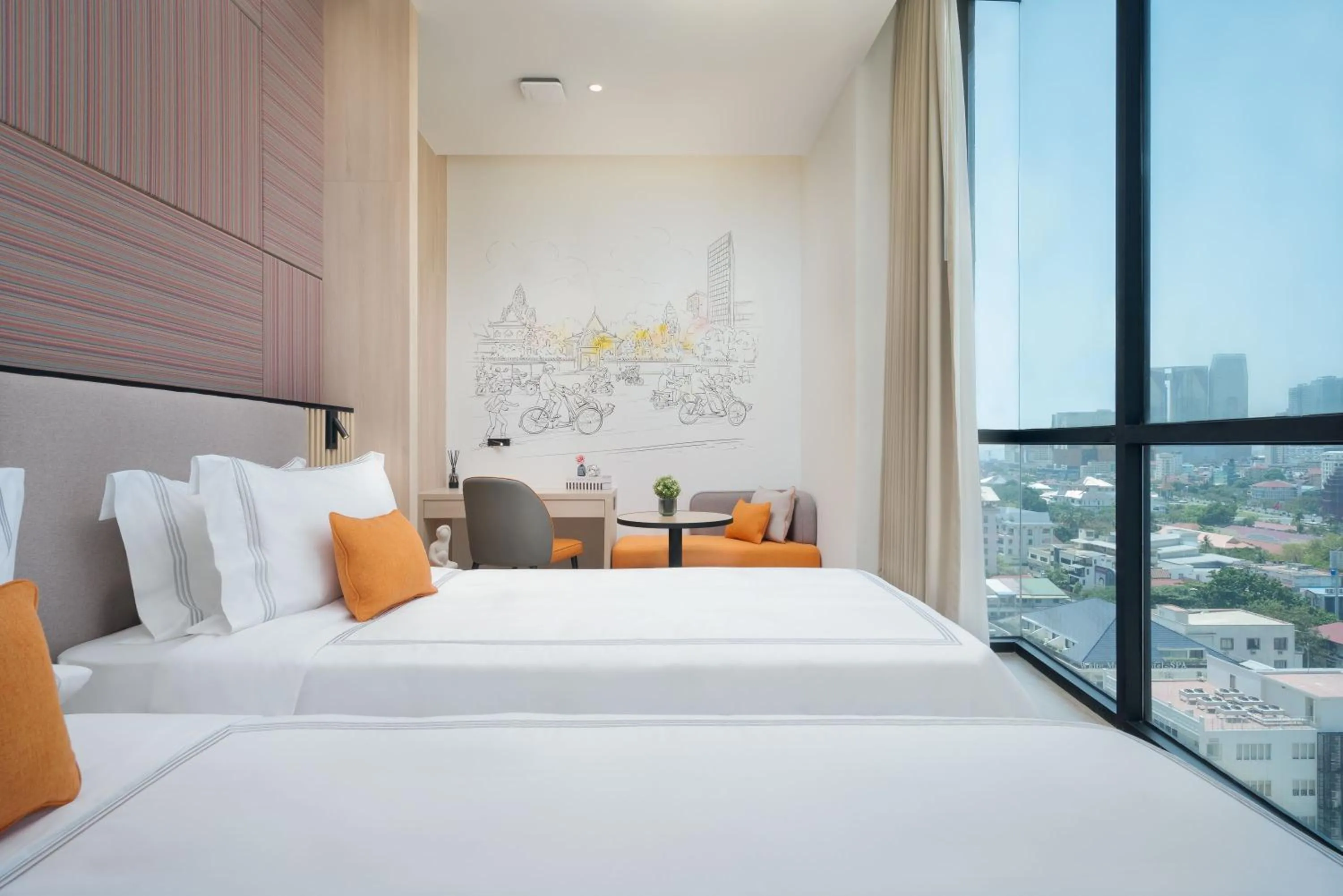 View (from property/room), Bed in Capri by Fraser, Phnom Penh