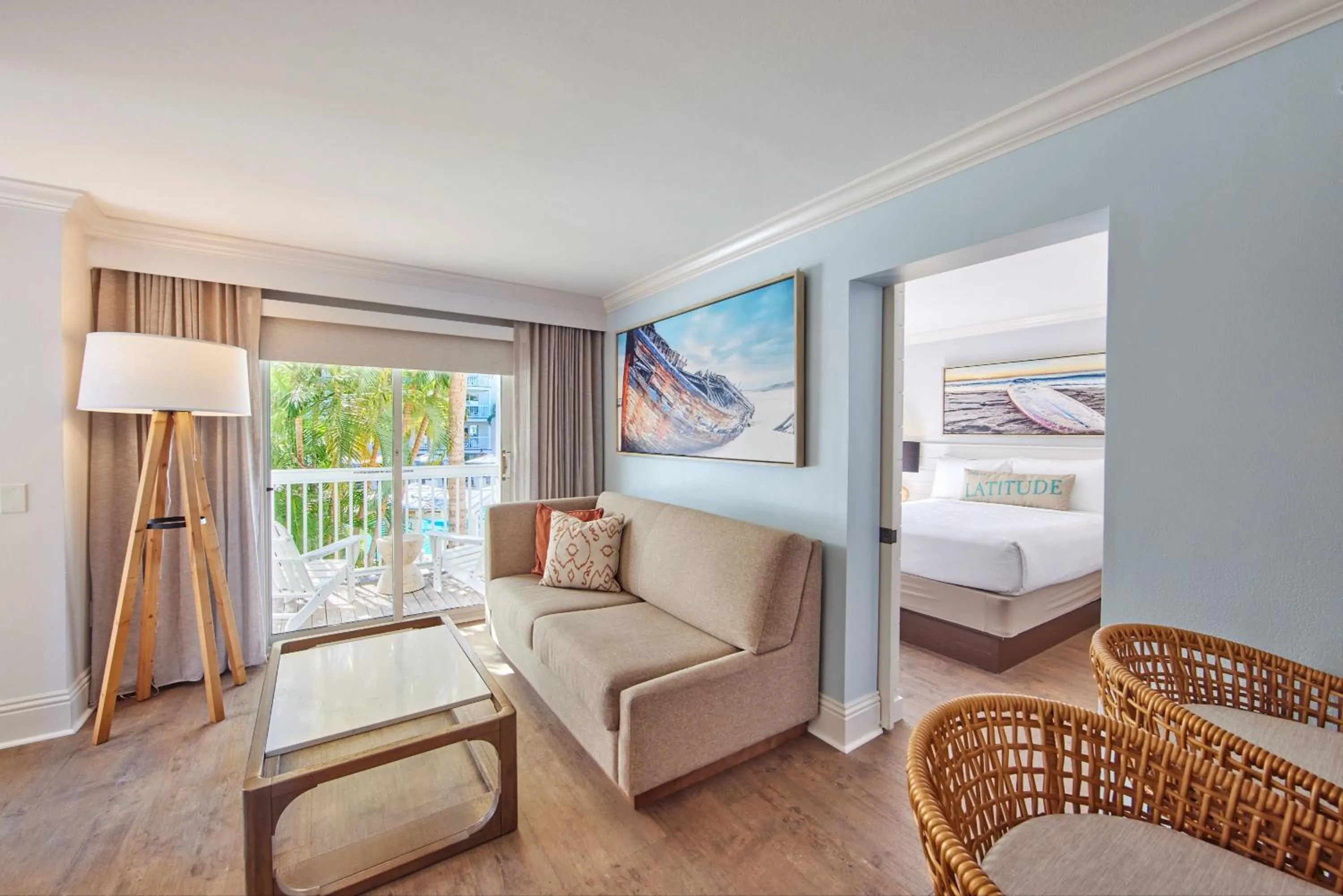 Living room, Bed in Margaritaville Beach House Key West