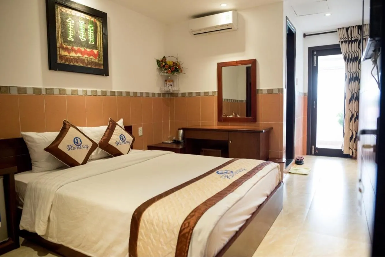 Bed in Ngo House Villa