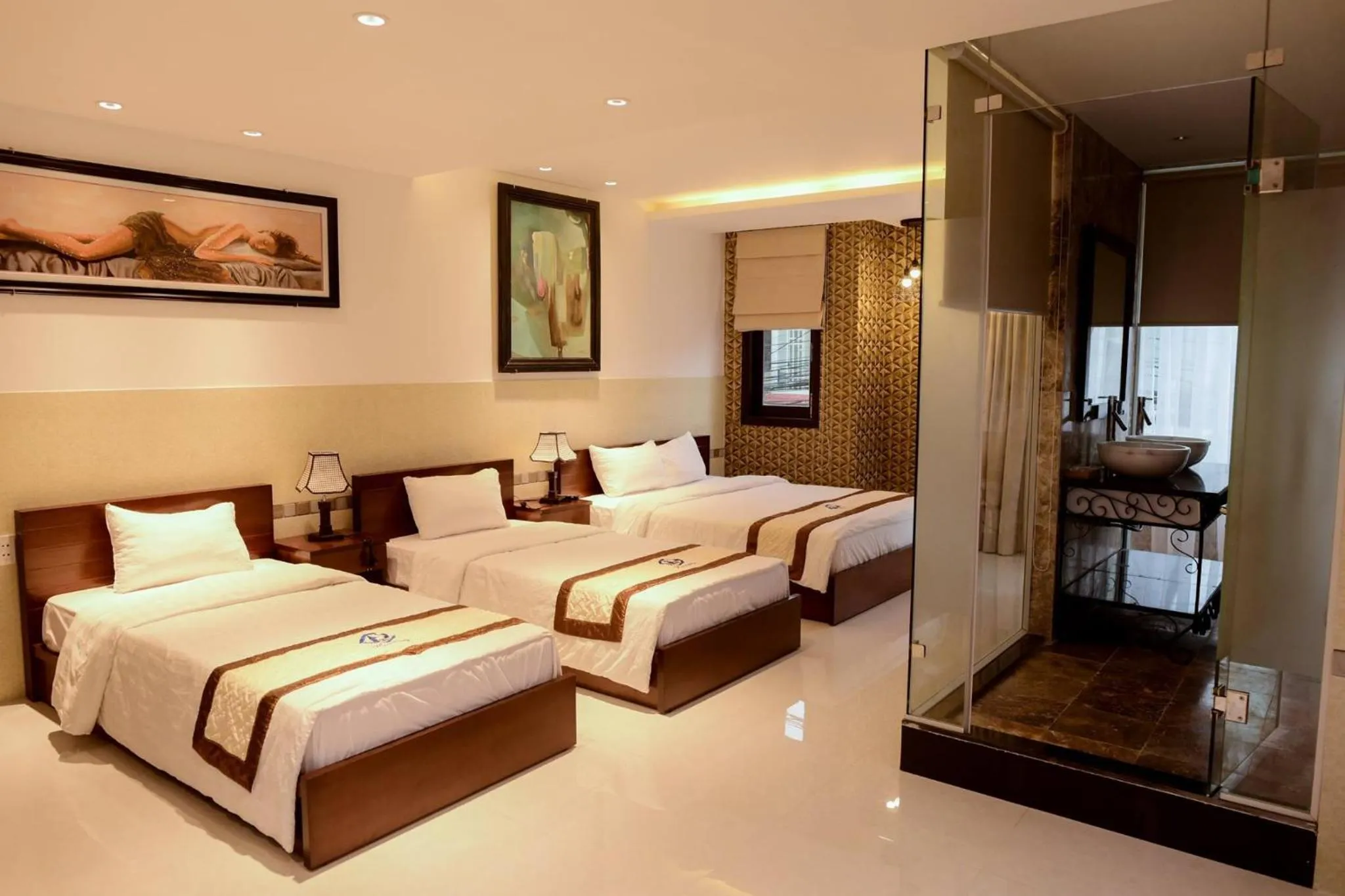 Bed in Ngo House Villa