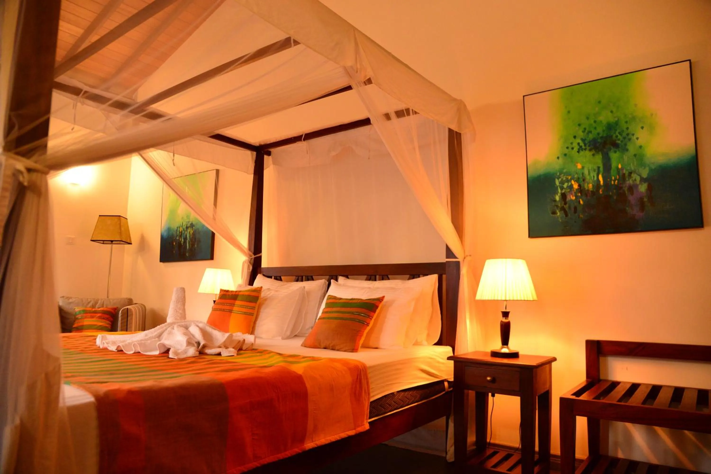 Bed in Boutique Villa Shanthi