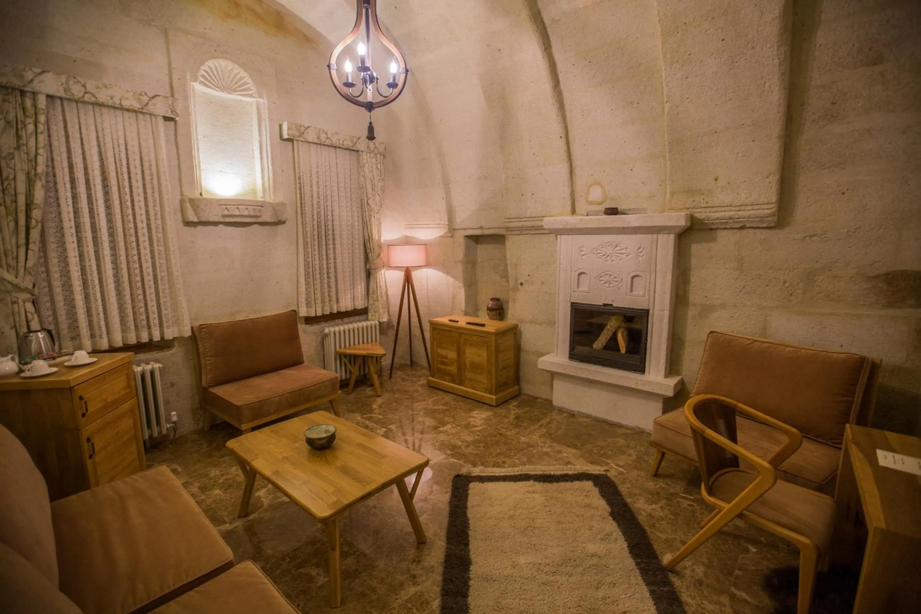 Living room in Agarta Cave Hotel