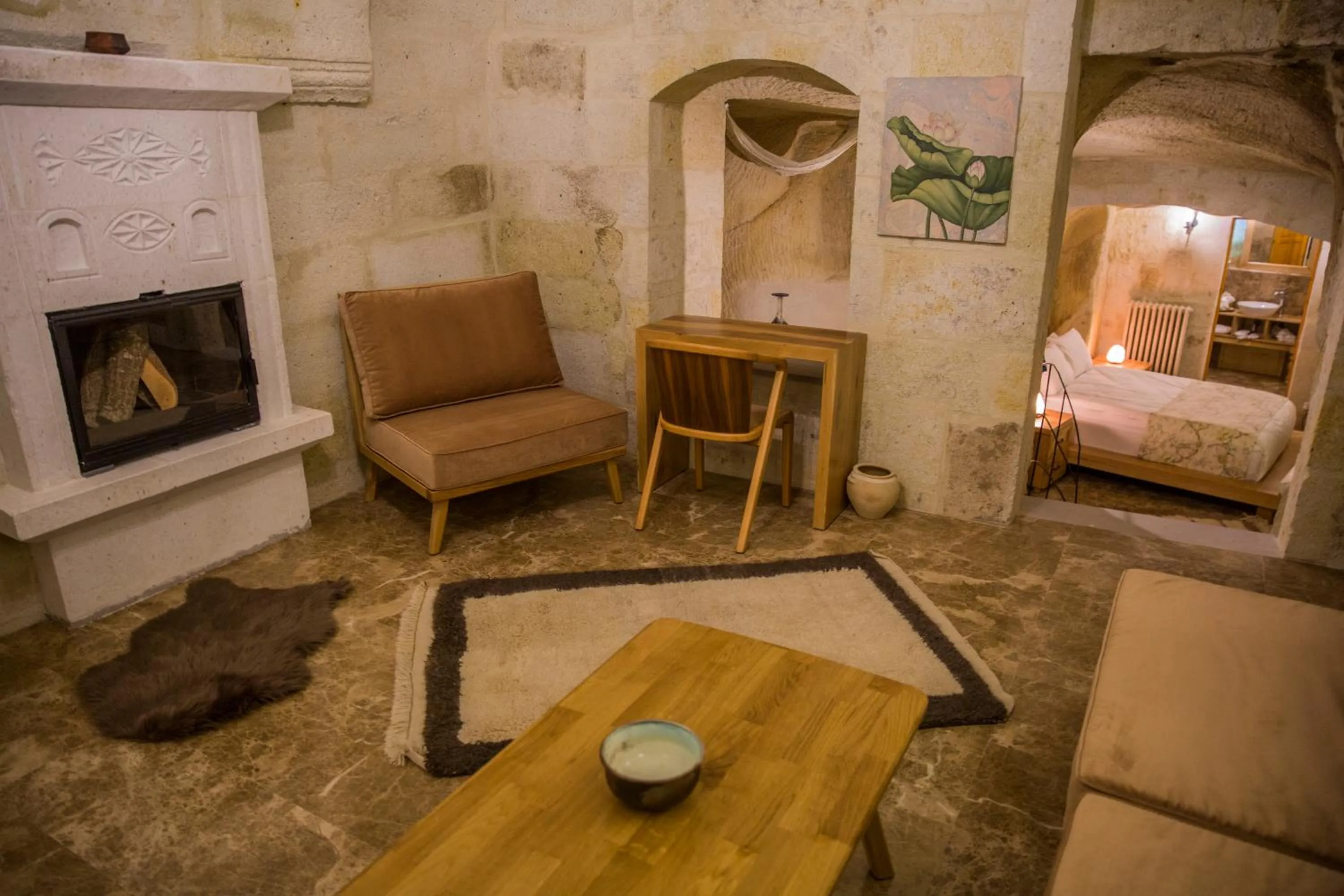 Living room in Agarta Cave Hotel