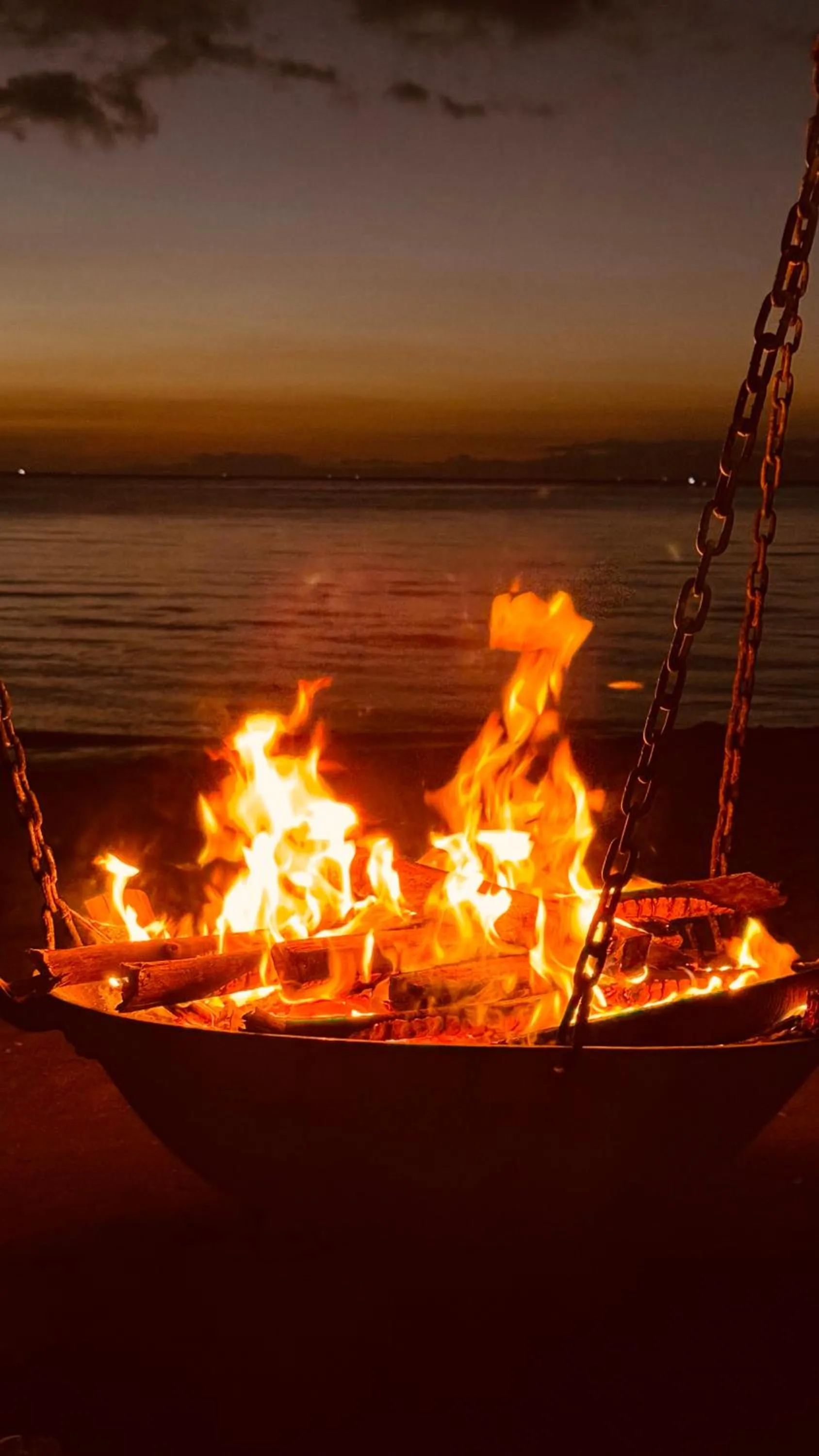 fireplace in Footprints Beach Resort