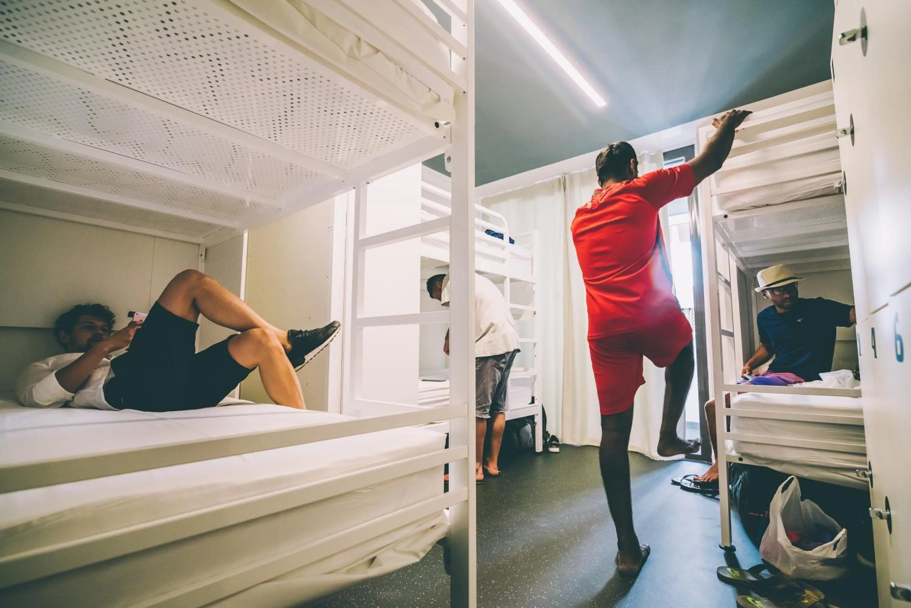 People, Bed in AMISTAT Island Hostel Ibiza - ALBERGUE JUVENIL