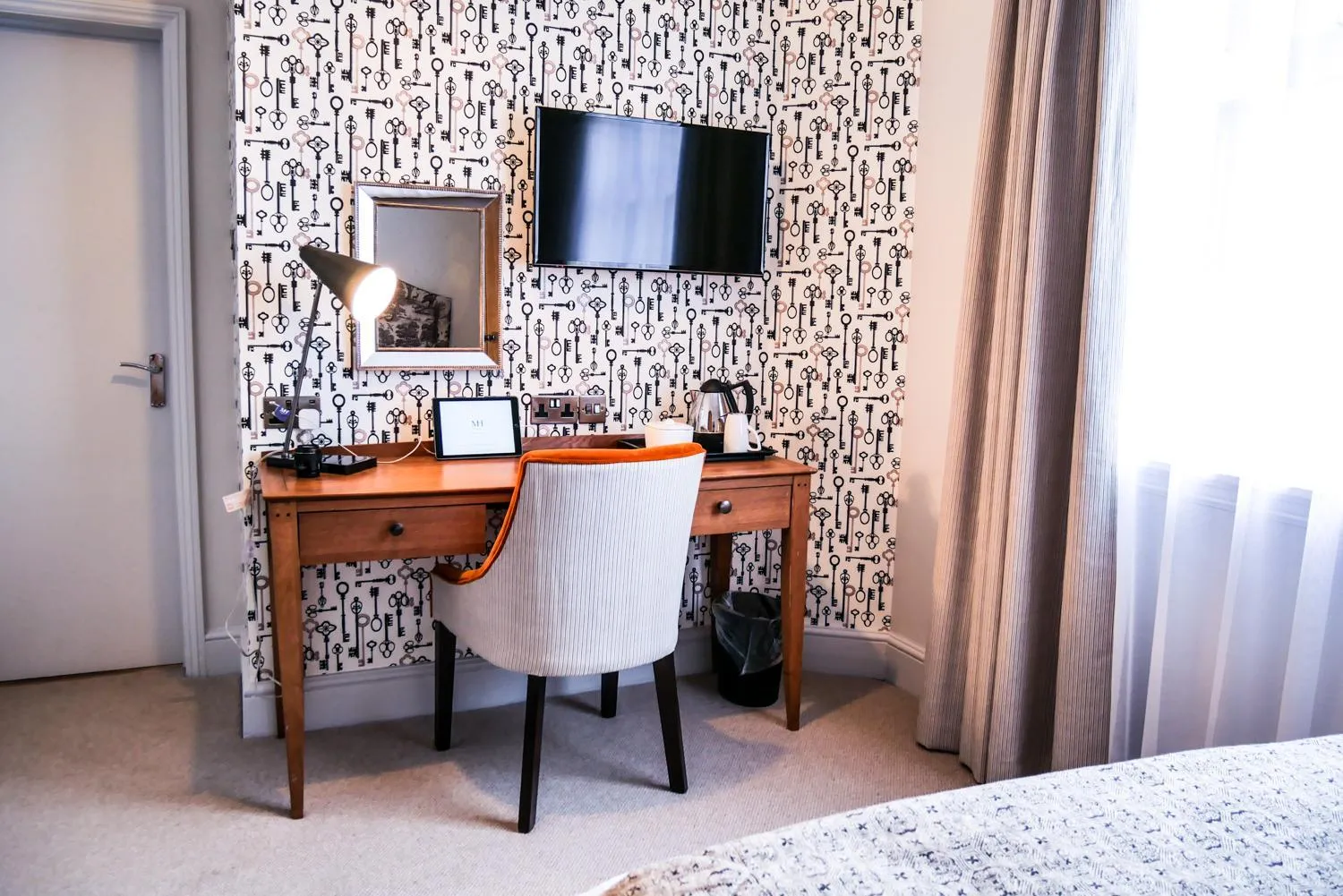 Decorative detail, Bed in The Maids Head Hotel