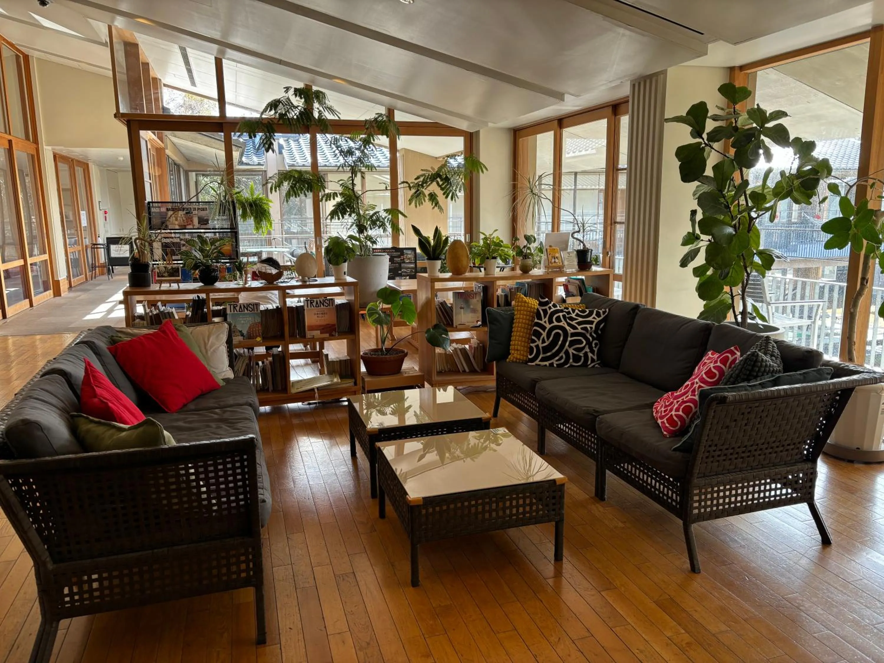 Seating area in Kyoto Utano Youth Hostel