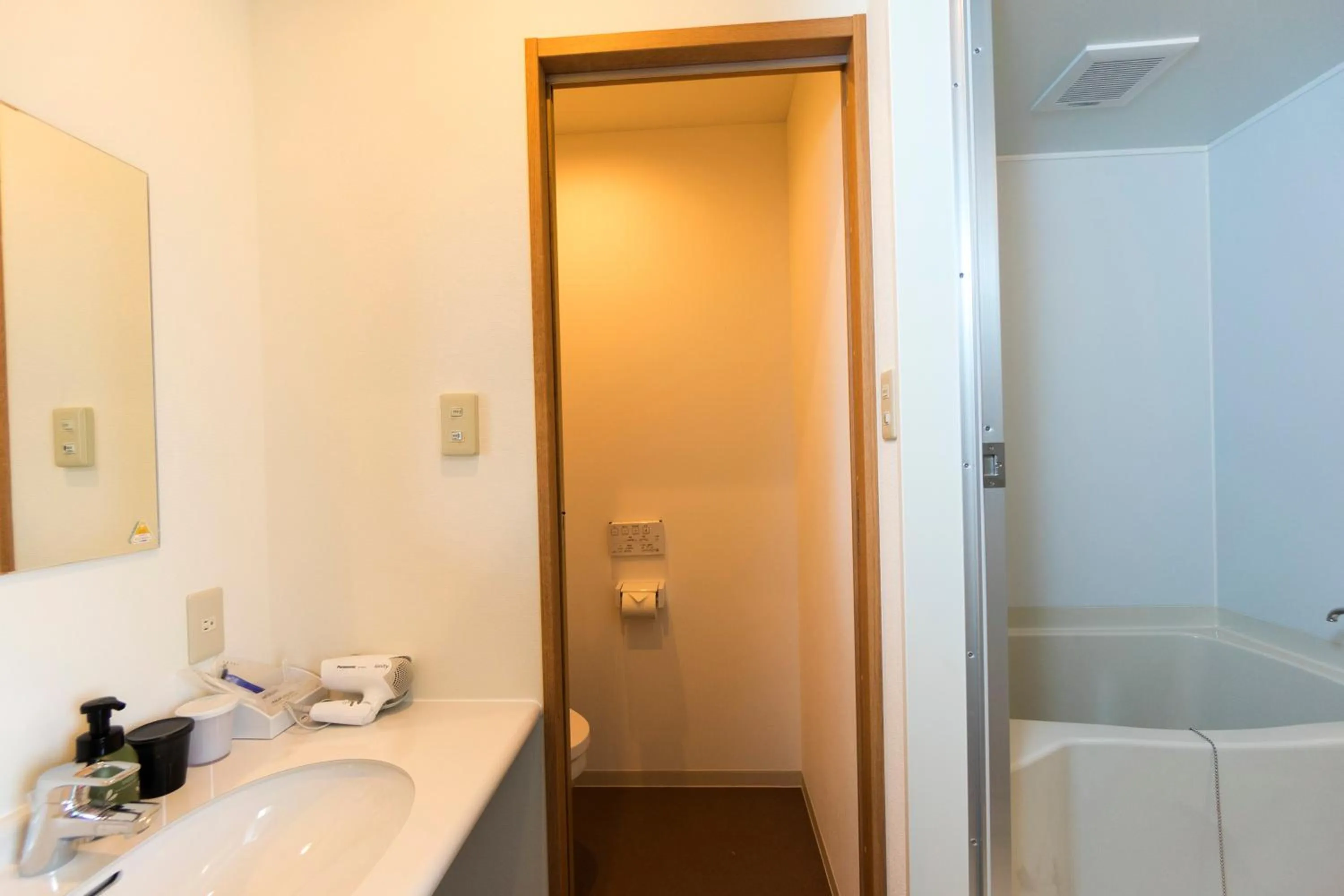 Bathroom in Mikasa Tennen Onsen Taikonoyu Sparesort Hotel Taiko Bettei Hatago