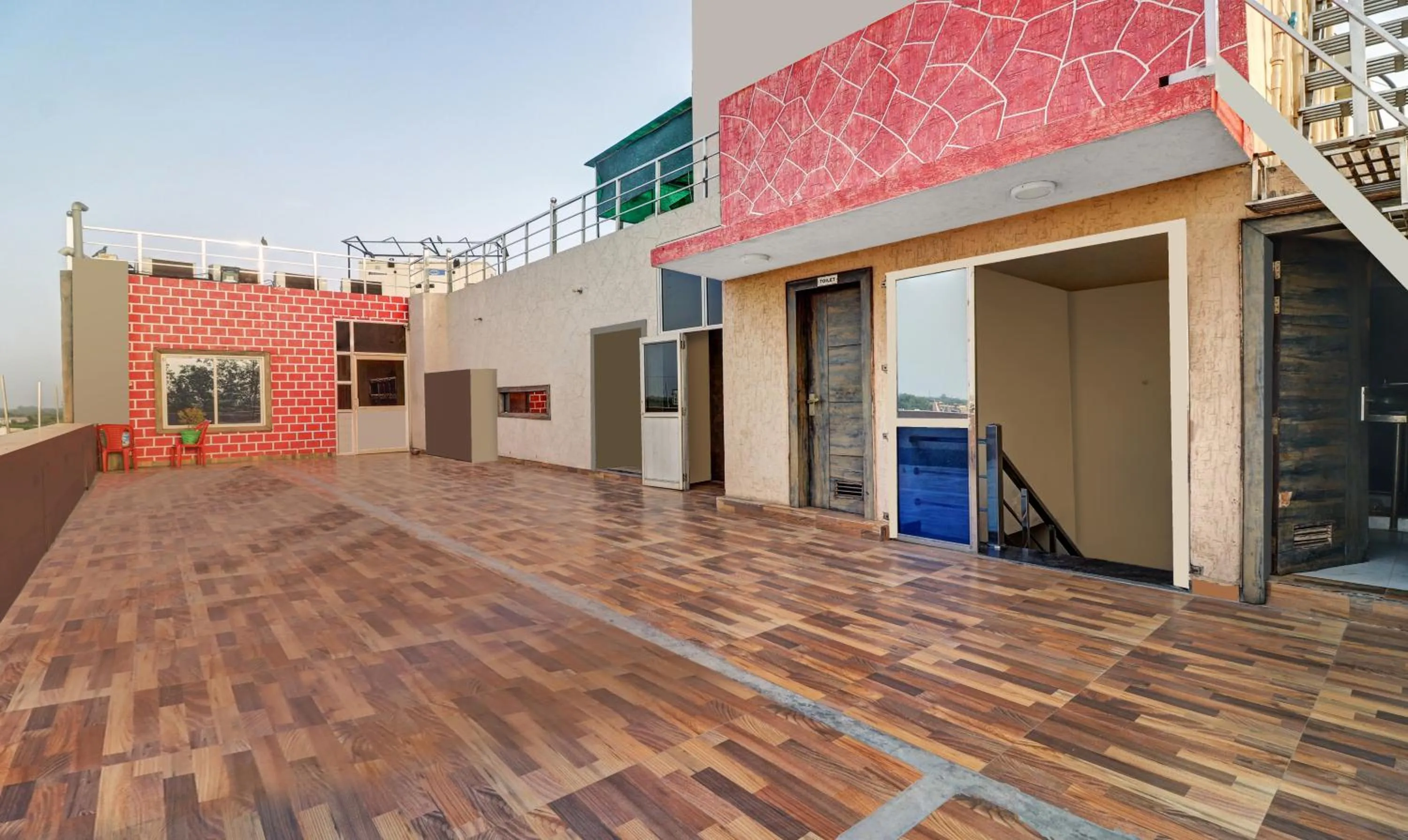 Balcony/Terrace in Itsy Hotels Anjali Mahal, 500 Mtrs From Mathura Railway Station