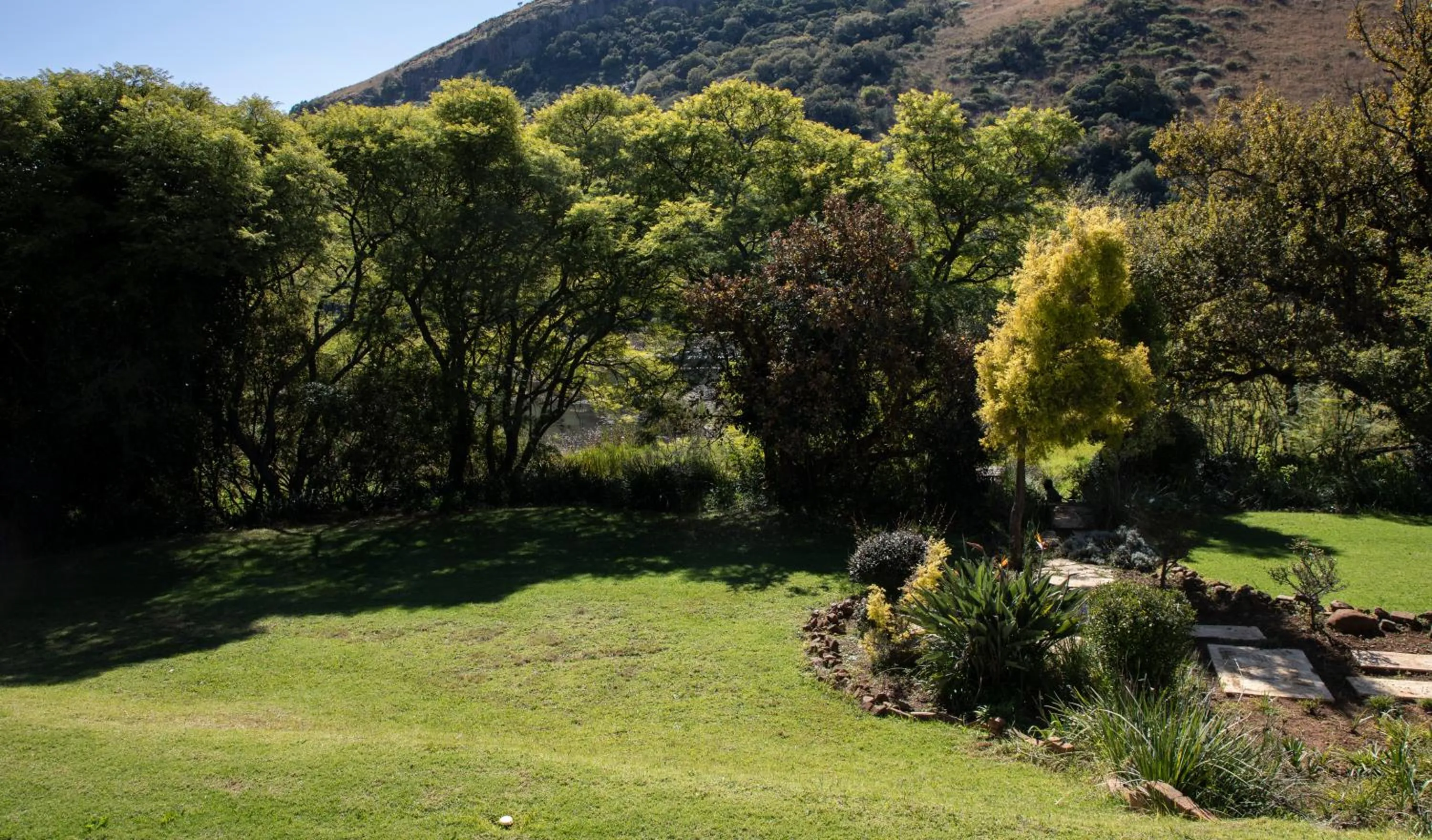 Garden view in Valley of the Rainbow Fly Fishing Estate