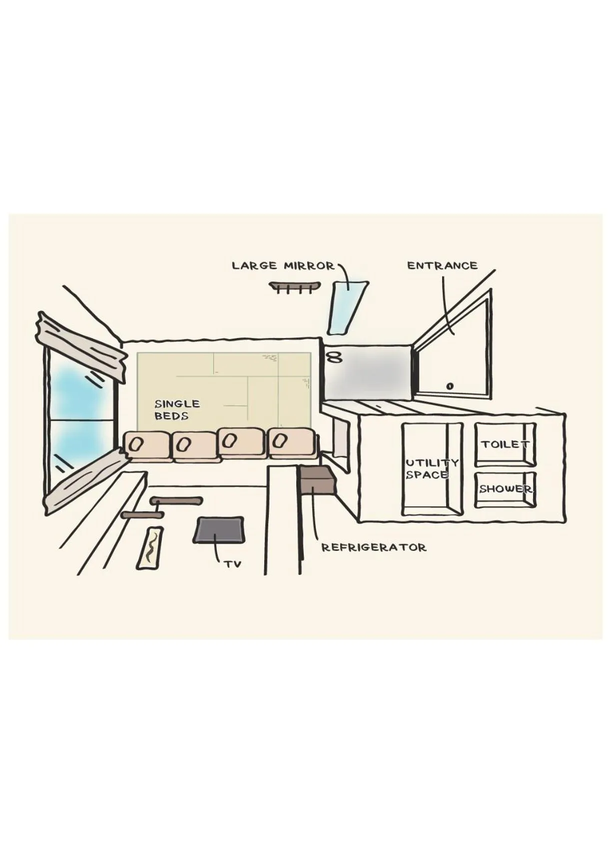 Photo of the whole room in Grids Sapporo Hotel&Hostel