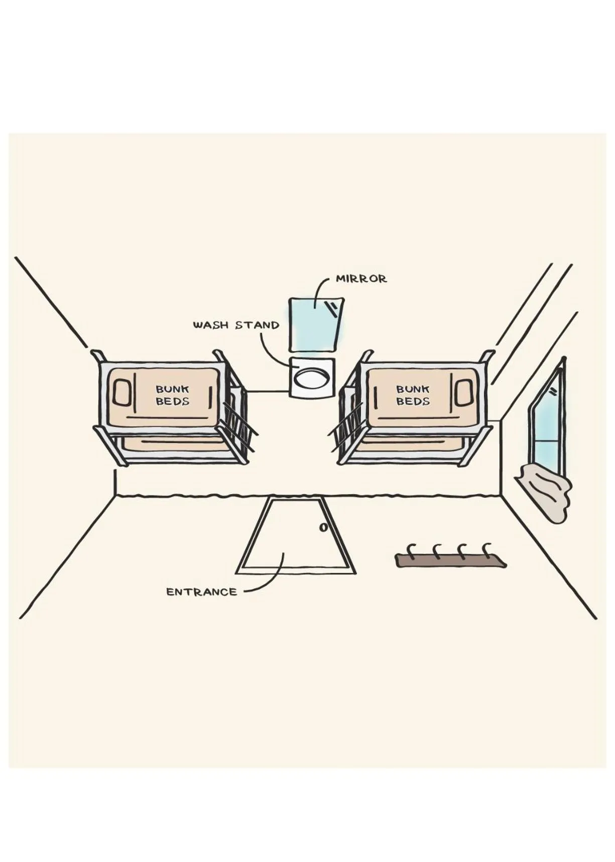 Photo of the whole room, Floor Plan in Grids Sapporo Hotel&Hostel