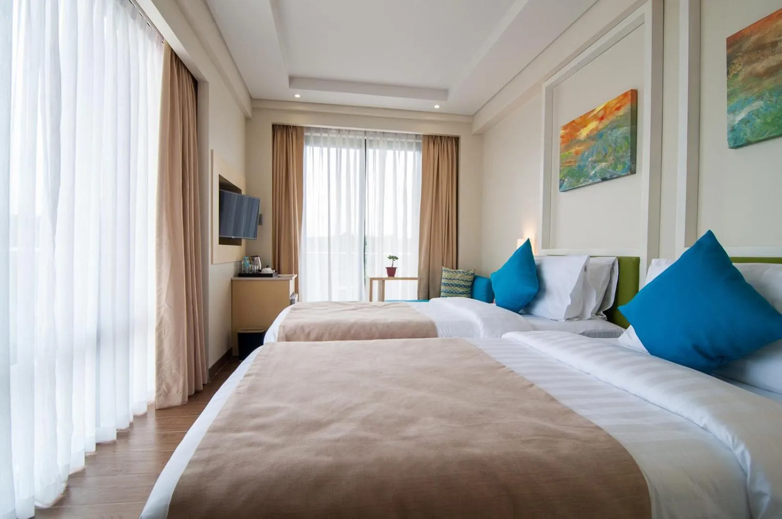 Bed in Savoy Hotel Boracay near Newcoast Beach