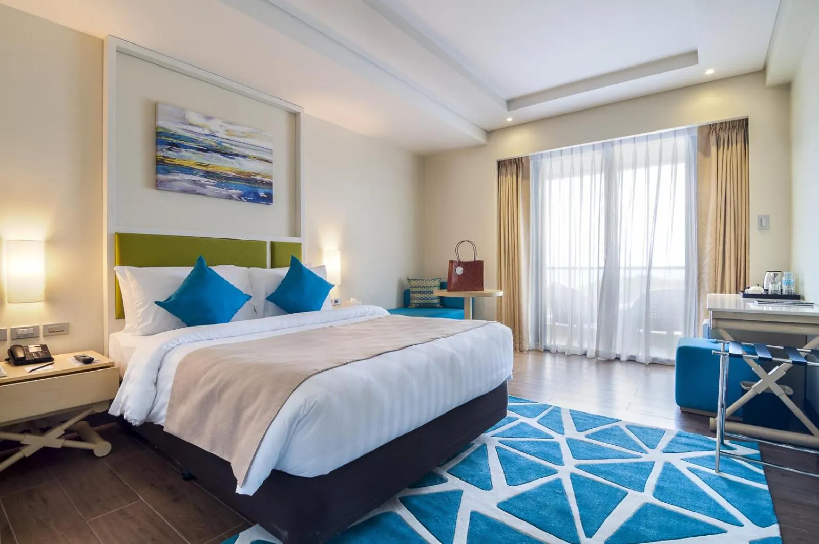 Bed in Savoy Hotel Boracay near Newcoast Beach