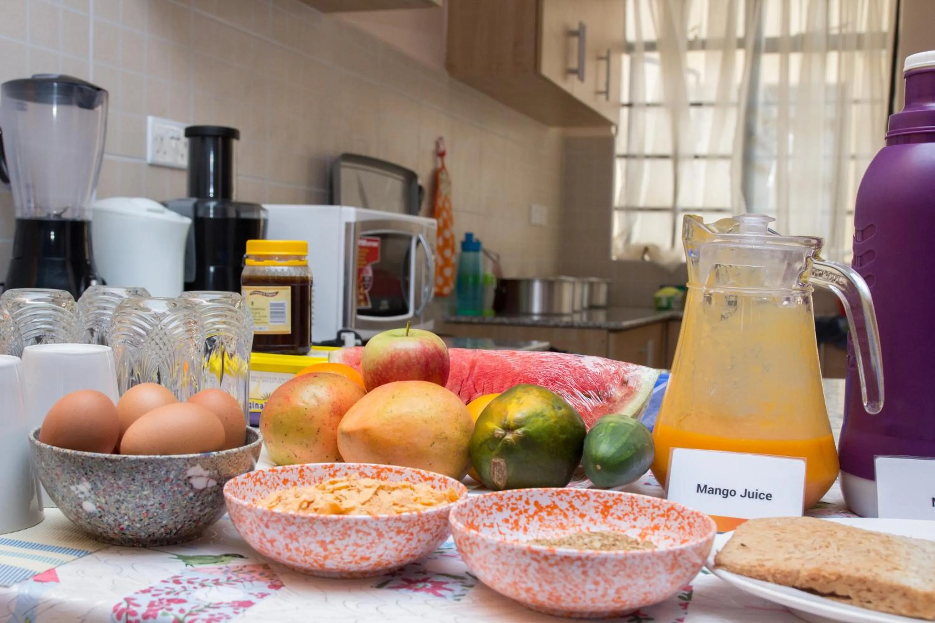 Food and drinks in Nairobi Airport Apartments